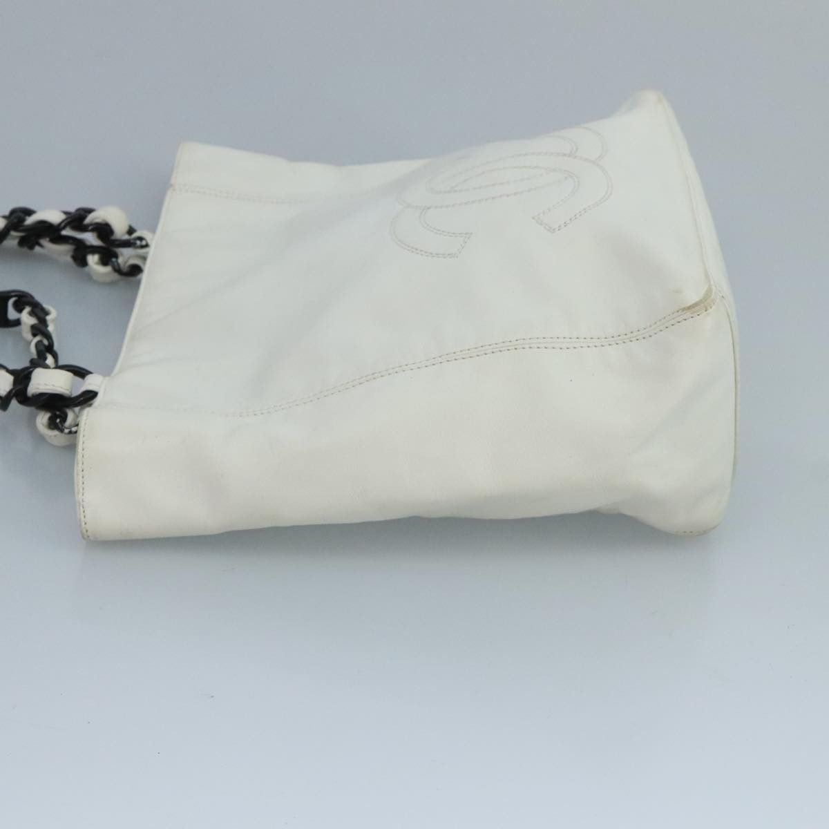Chanel Shopping White Leather Tote Bag (Pre-Owned) Size ONE SIZE - 4 Thumbnail