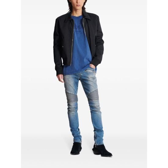 Balmain BALMAIN Men T-Shirts DH1EG010 BC72 SOS BLUE Size US L / EU 52-54 / 3 - 3 Thumbnail
