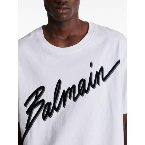 Balmain BALMAIN Men T-Shirts EH1EG010 BC86 GAB WHITE Size US L / EU 52-54 / 3 - 6 Thumbnail