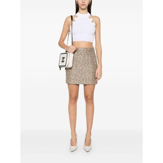Balmain BALMAIN Women Tops EF1AB390 KB07 0FA WHITE Size M / US 6-8 / IT 42-44 - 2 Thumbnail