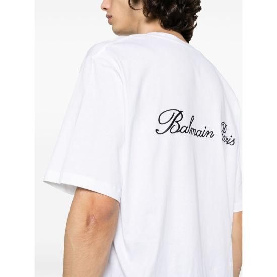 BALMAIN Men T-Shirts DH1EG010 BC68 GAB WHITE