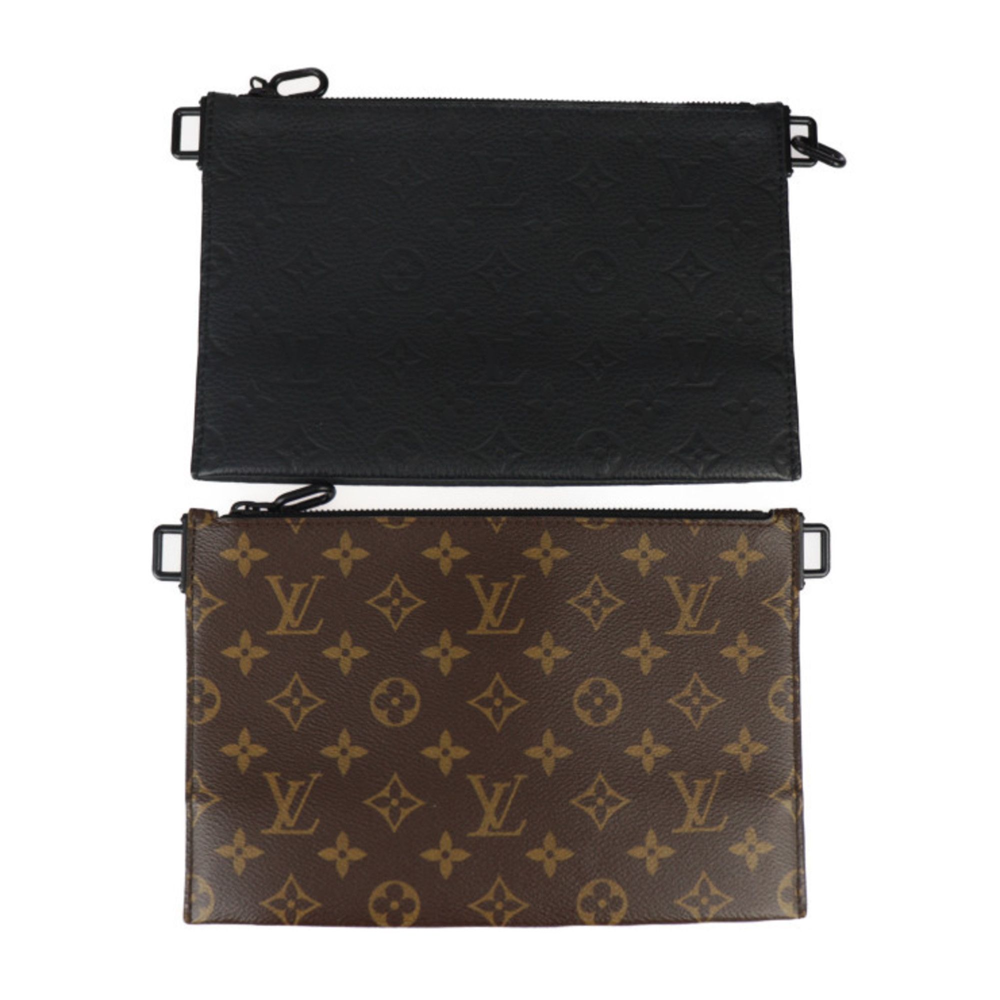Louis Vuitton Louis Vuitton Trio Pouch NM Shoulder Bag M59681 Monogram Canvas Empreinte Brown Black Second with Coin Purse Taurillon Leather Size ONE SIZE - 4 Thumbnail
