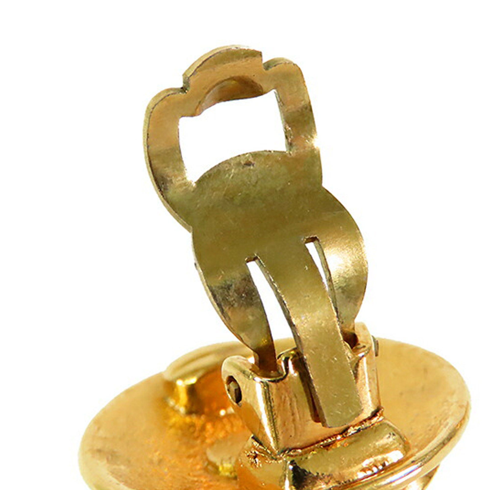 Chanel Chanel Gold Plated CC Crown Clip On Earrings Gold Size ONE SIZE - 5 Thumbnail