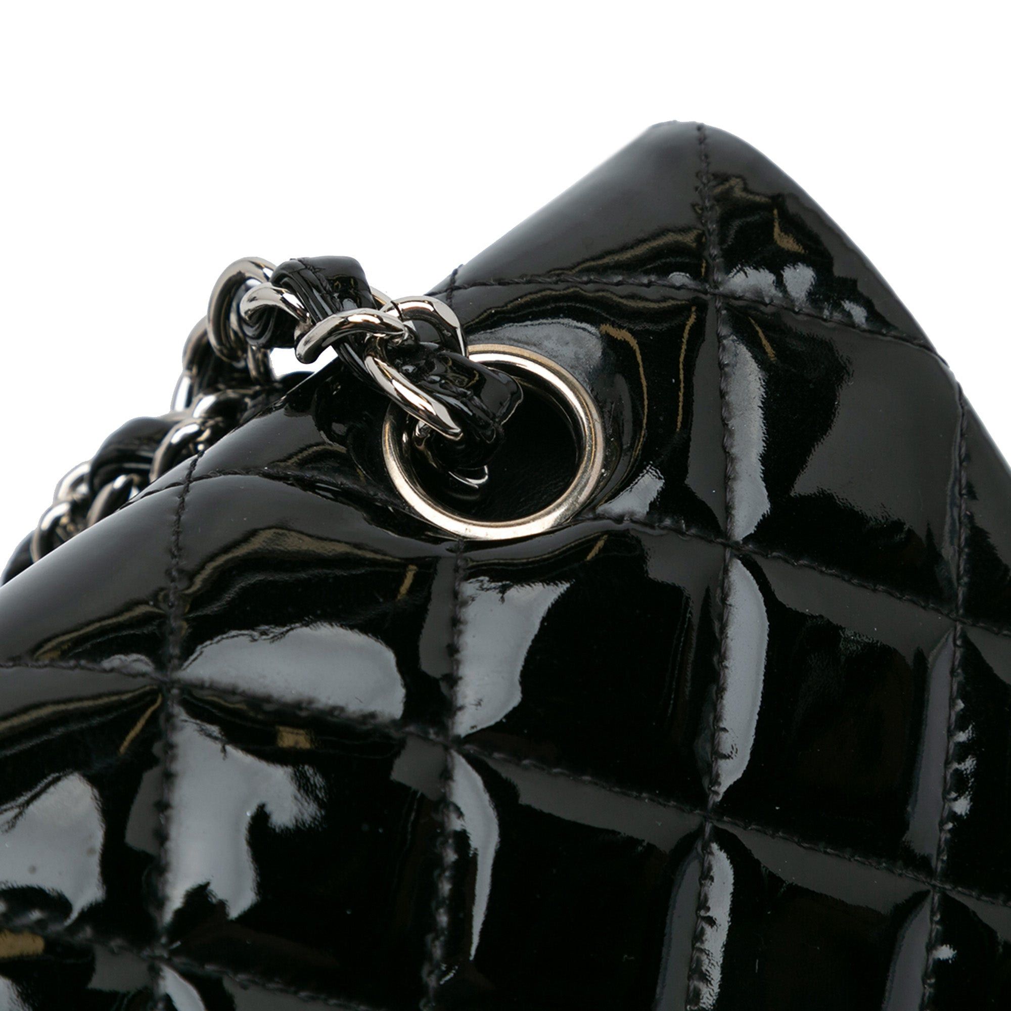 Chanel Chanel Medium Classic Patent Double Flap Black Size ONE SIZE - 8 Thumbnail