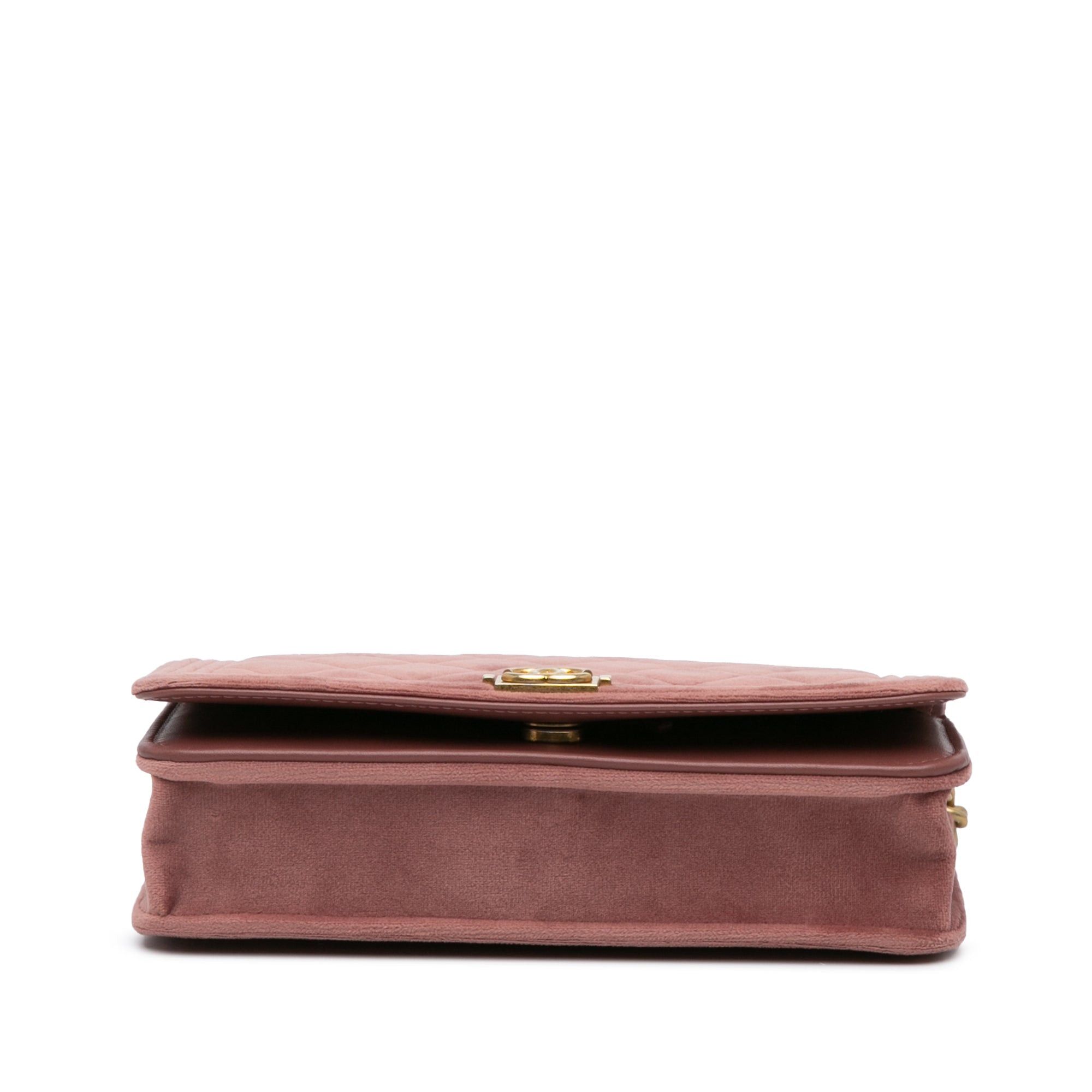 Chanel Chanel Velvet Boy Wallet On Chain Pink Size ONE SIZE - 3 Thumbnail
