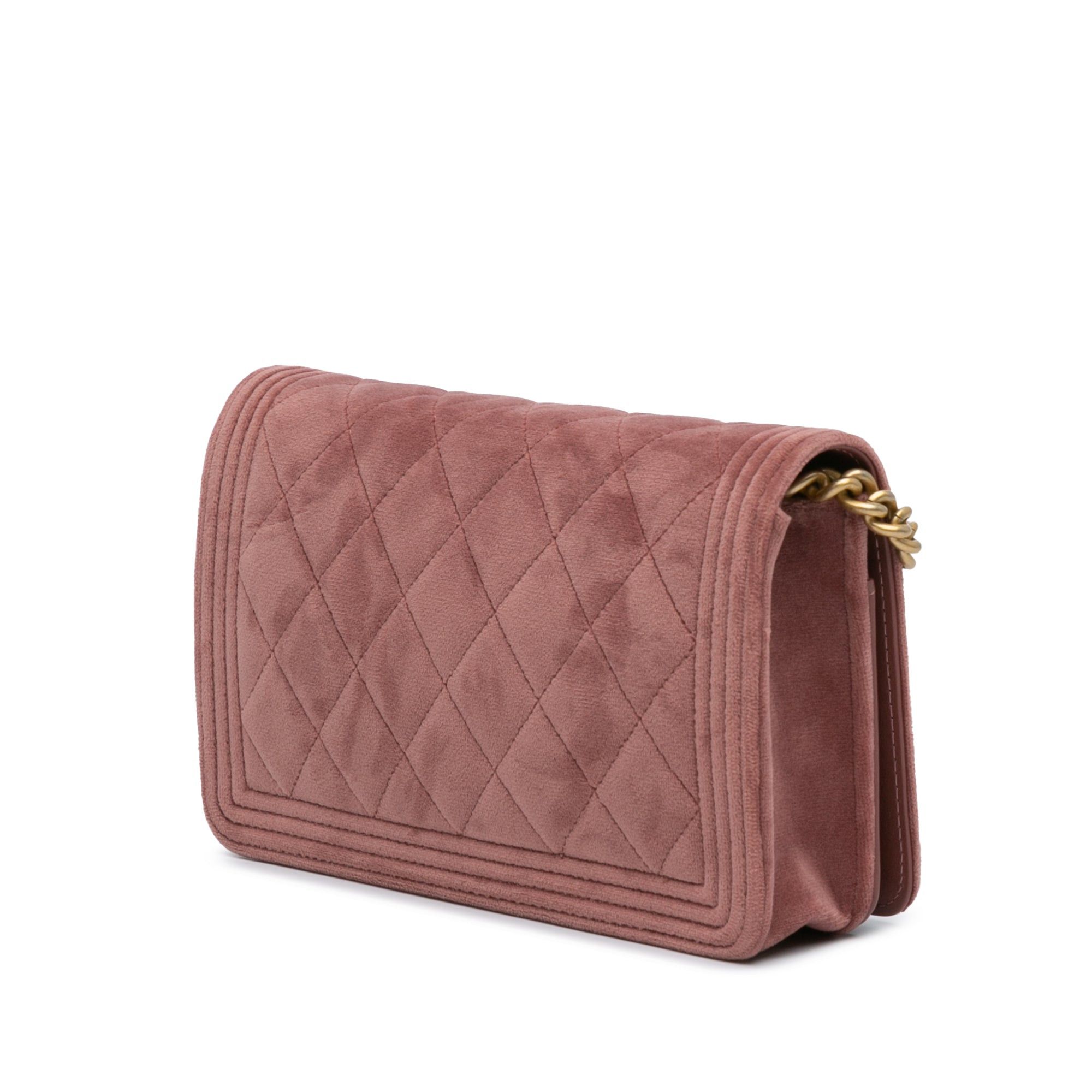 Chanel Chanel Velvet Boy Wallet On Chain Pink Size ONE SIZE - 2 Thumbnail