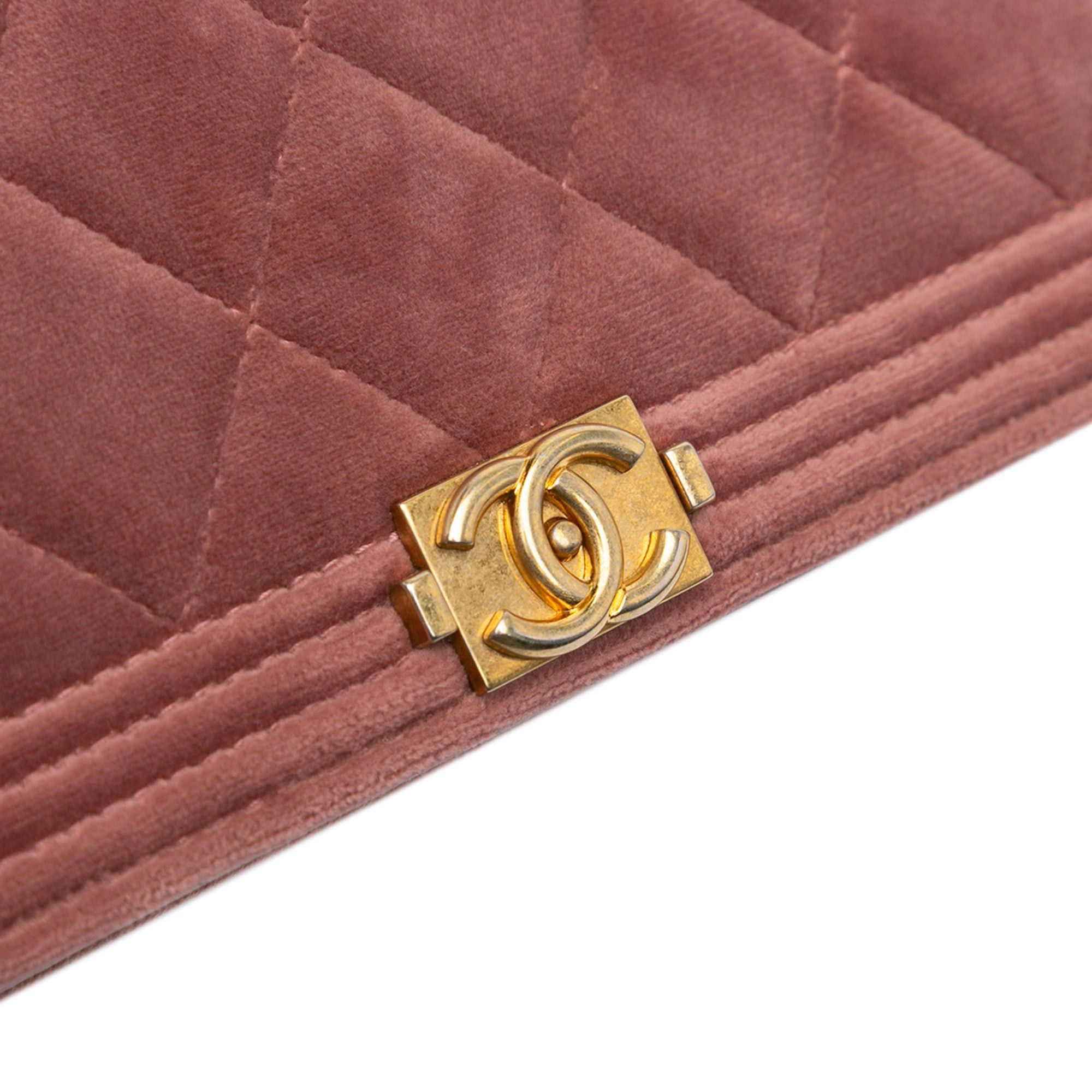 Chanel Chanel Velvet Boy Wallet On Chain Pink Size ONE SIZE - 9 Thumbnail