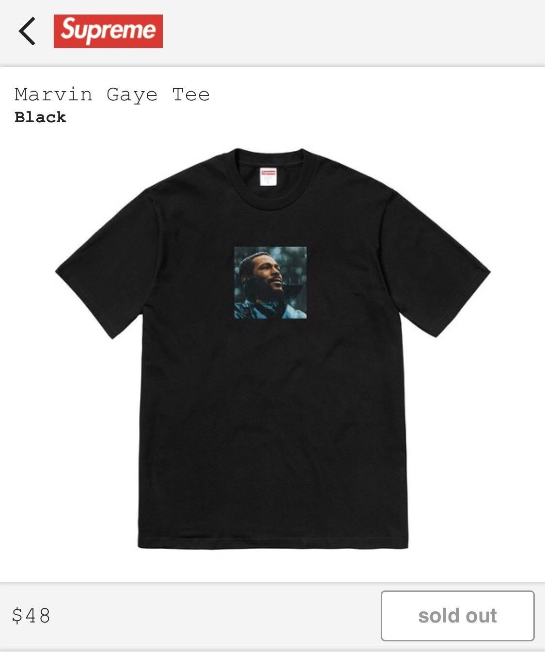 Supreme Marvin Gaye Whats Going On Black Tee Grailed