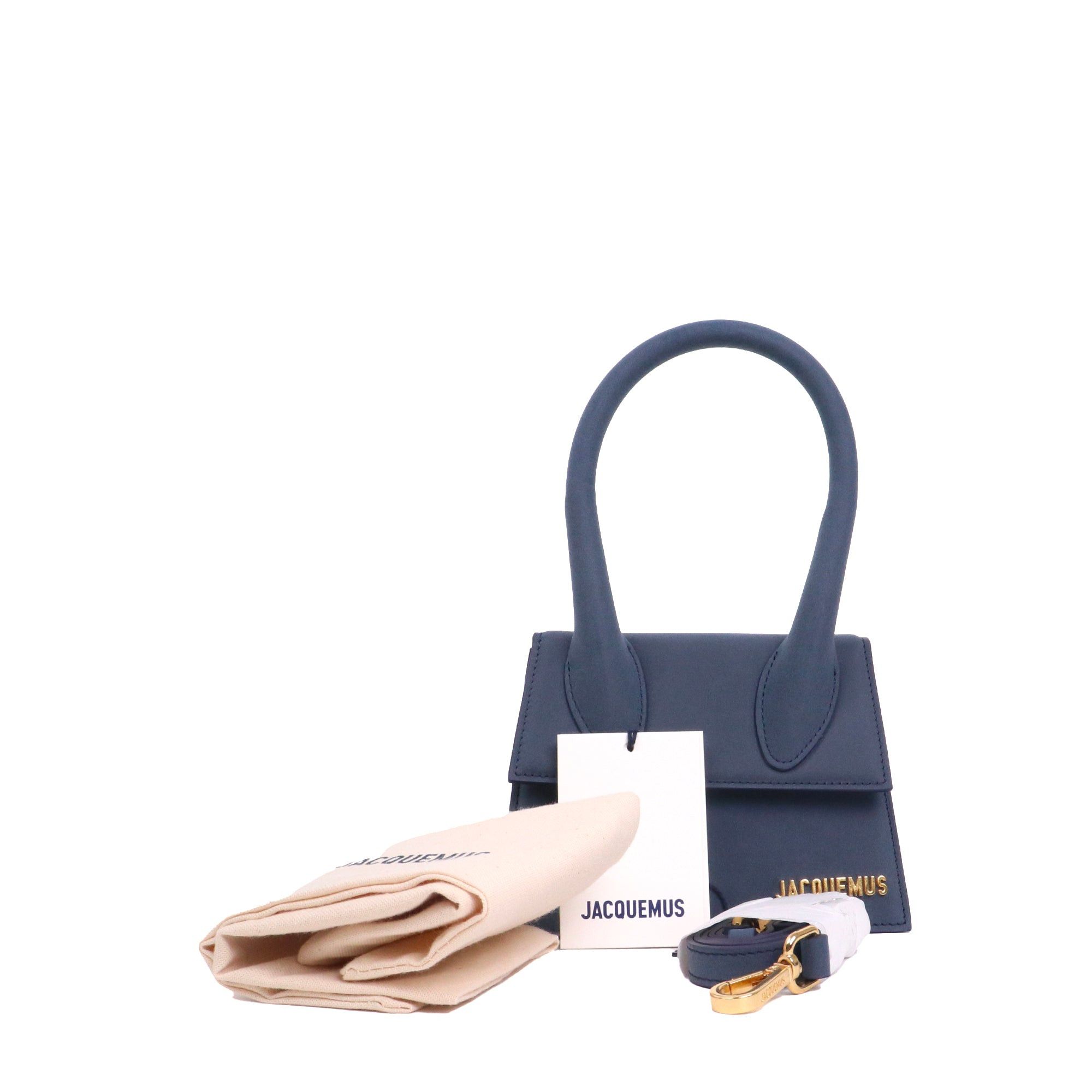 Jacquemus JACQUEMUS - Jacquemus Medium Chiquito shoulder bag in dark navy blue gummed leather Size ONE SIZE - 6 Thumbnail