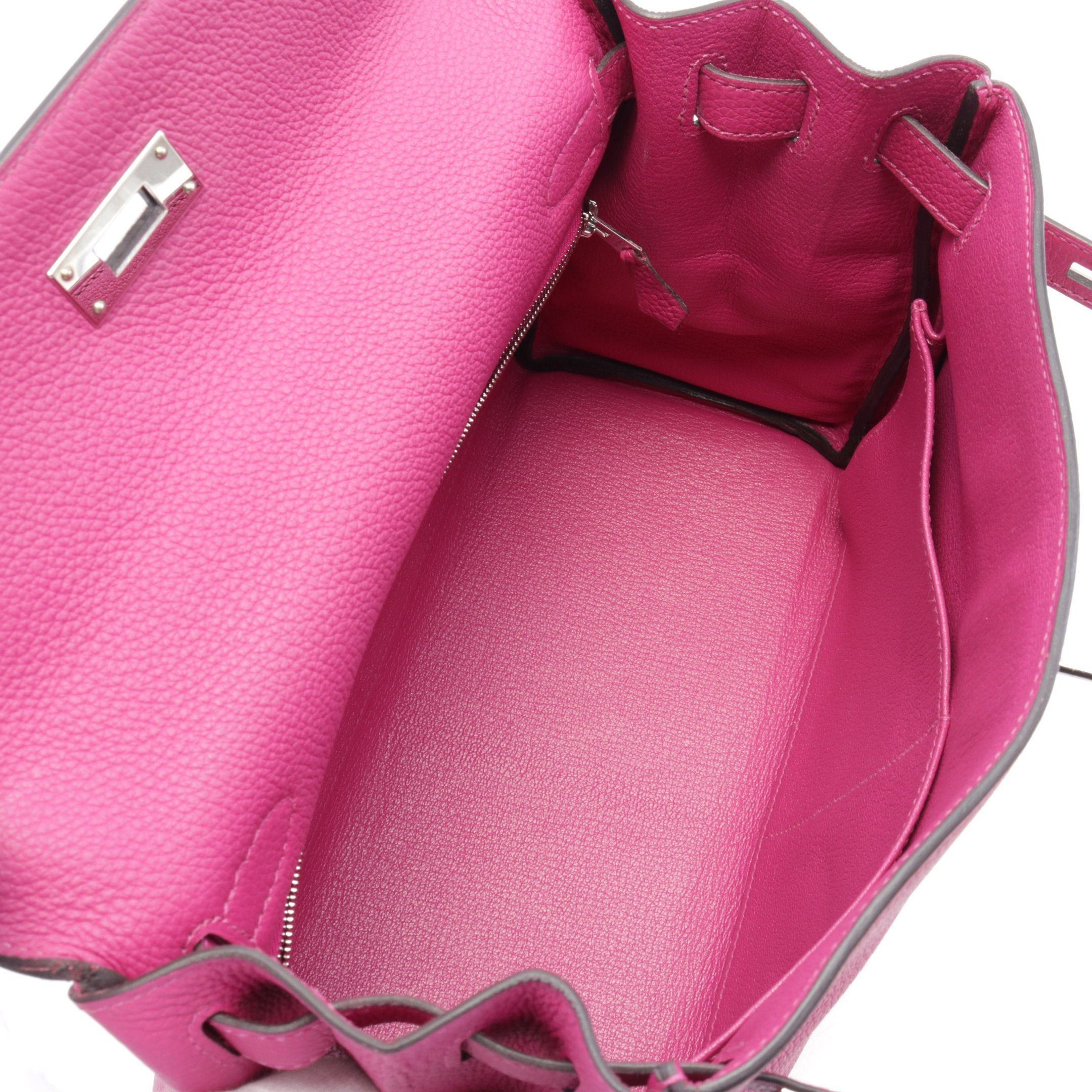 Hermes Hermes Kelly28 Rose Purple Handbag Togo Pink Silver Hardware Z Stamp Size ONE SIZE - 3 Thumbnail