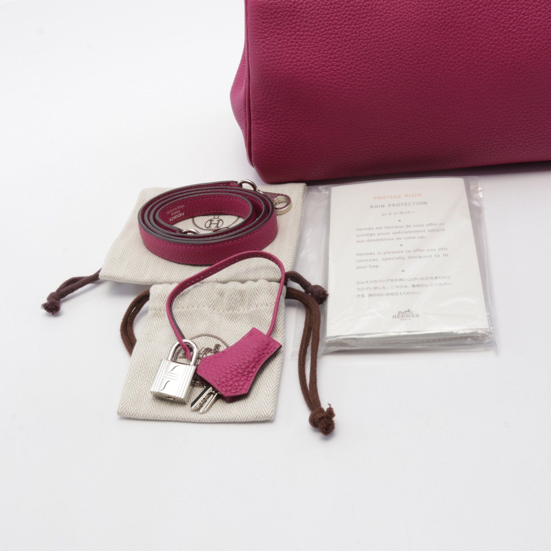 Hermes Hermes Kelly28 Rose Purple Handbag Togo Pink Silver Hardware Z Stamp Size ONE SIZE - 6 Thumbnail