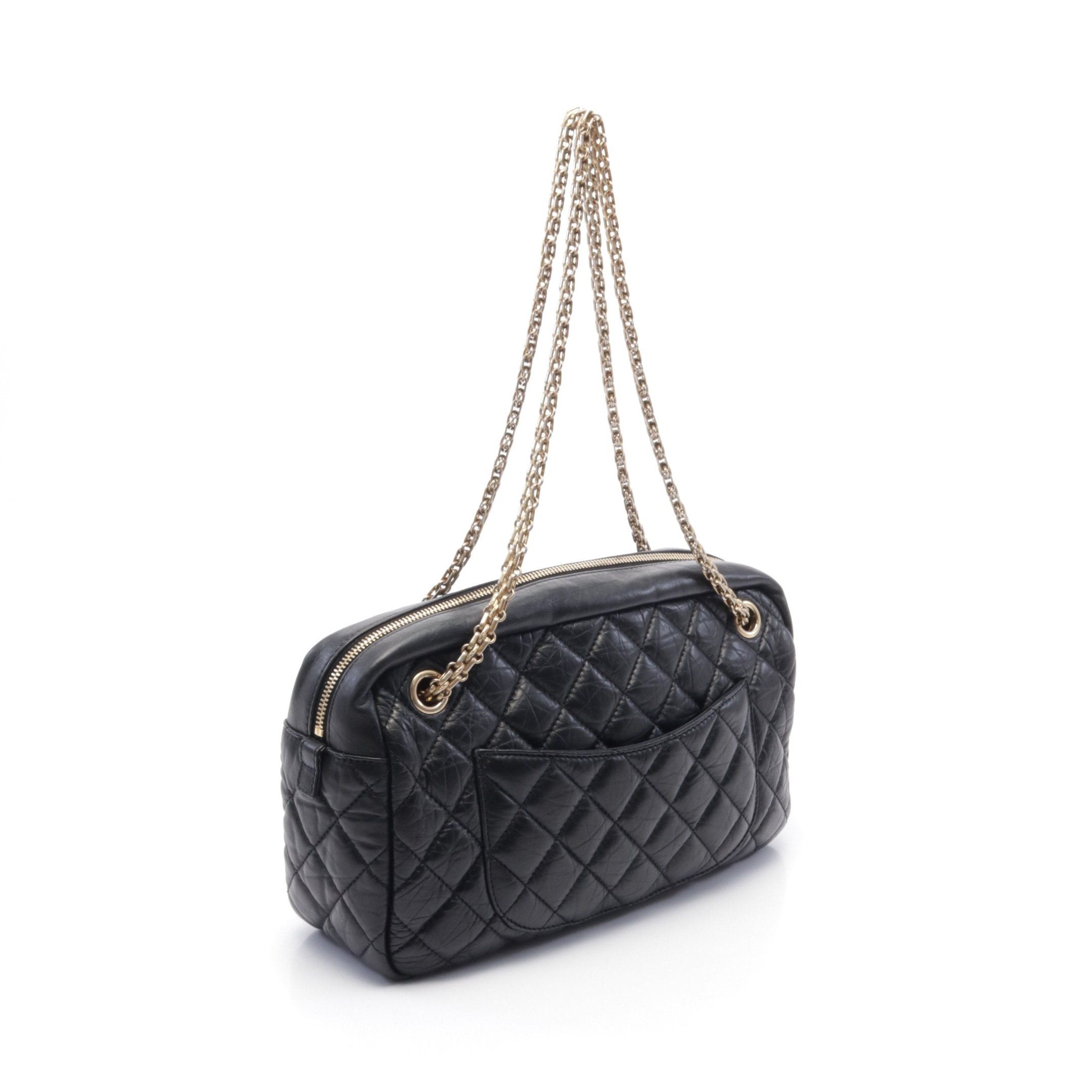 Chanel Chanel 2.55 Matelasse Chain Shoulder Bag Leather Black Gold Hardware Size ONE SIZE - 2 Thumbnail
