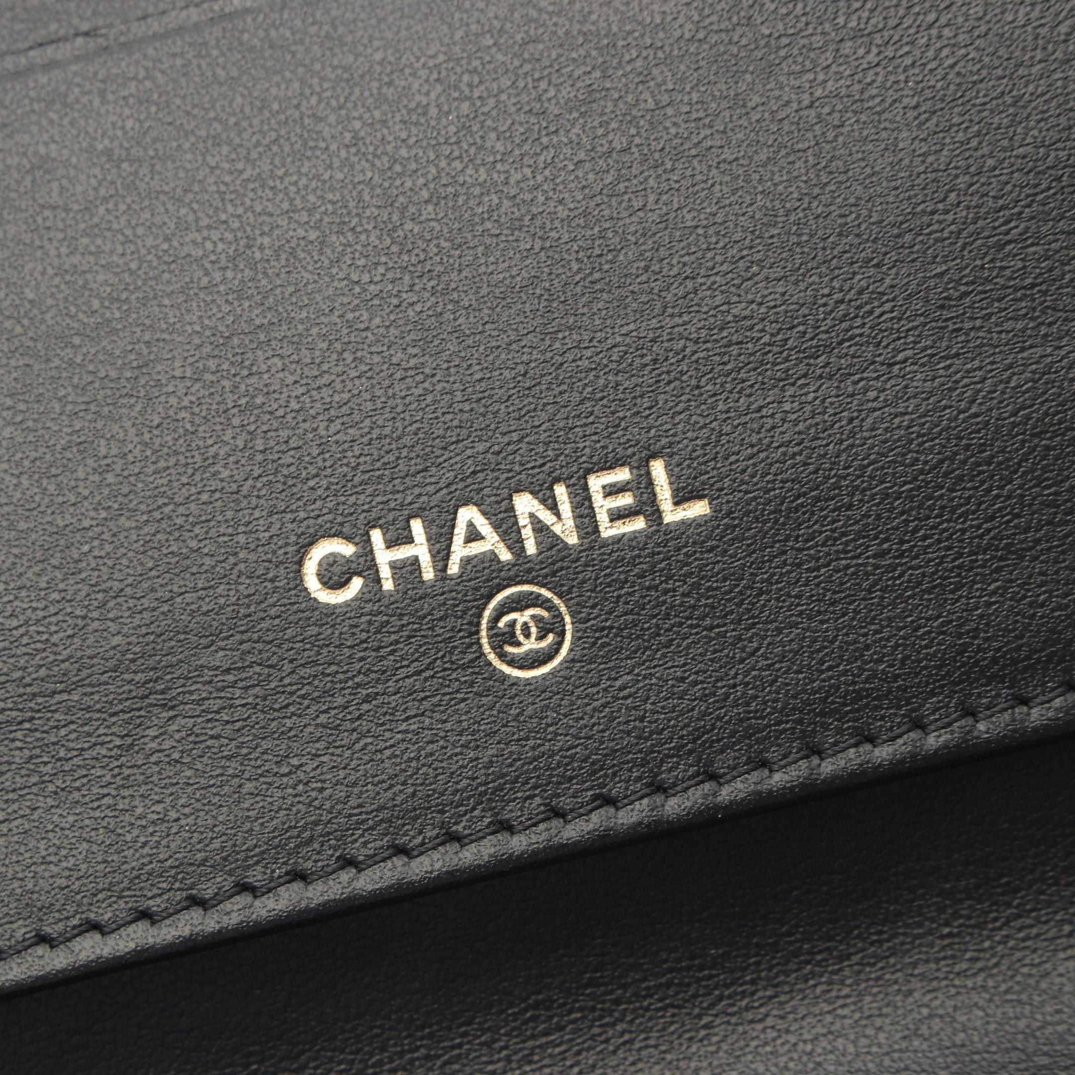 Chanel Chanel Matelasse Bi-Fold Long Wallet Leather Black Gold Hardware With Hand Strap Size ONE SIZE - 5 Thumbnail