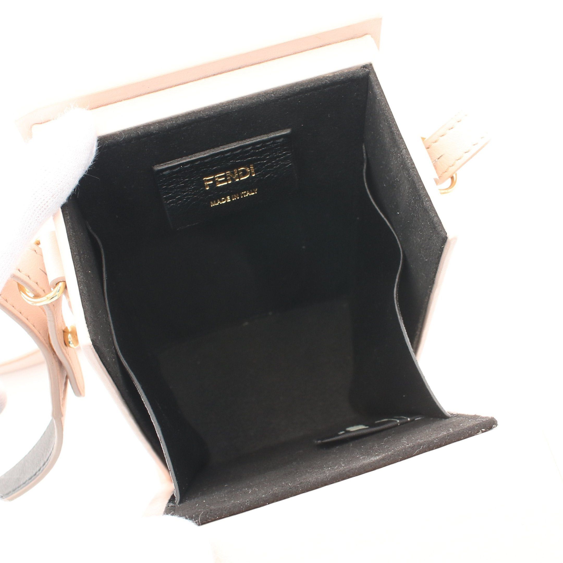 Fendi Fendi Box Shoulder Bag Leather Pink Beige Size ONE SIZE - 3 Thumbnail