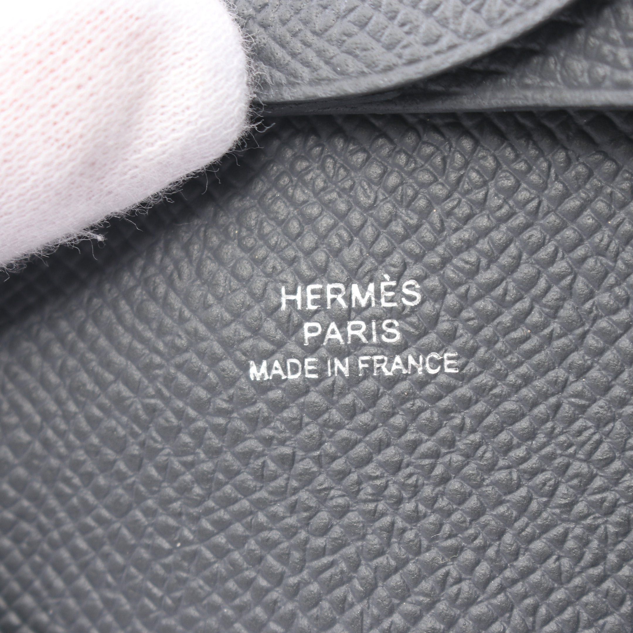 Hermes Hermes Bastia Ardoise Coin Purse Veau Epsom Gray Silver Hardware Double Engraved Size ONE SIZE - 4 Thumbnail