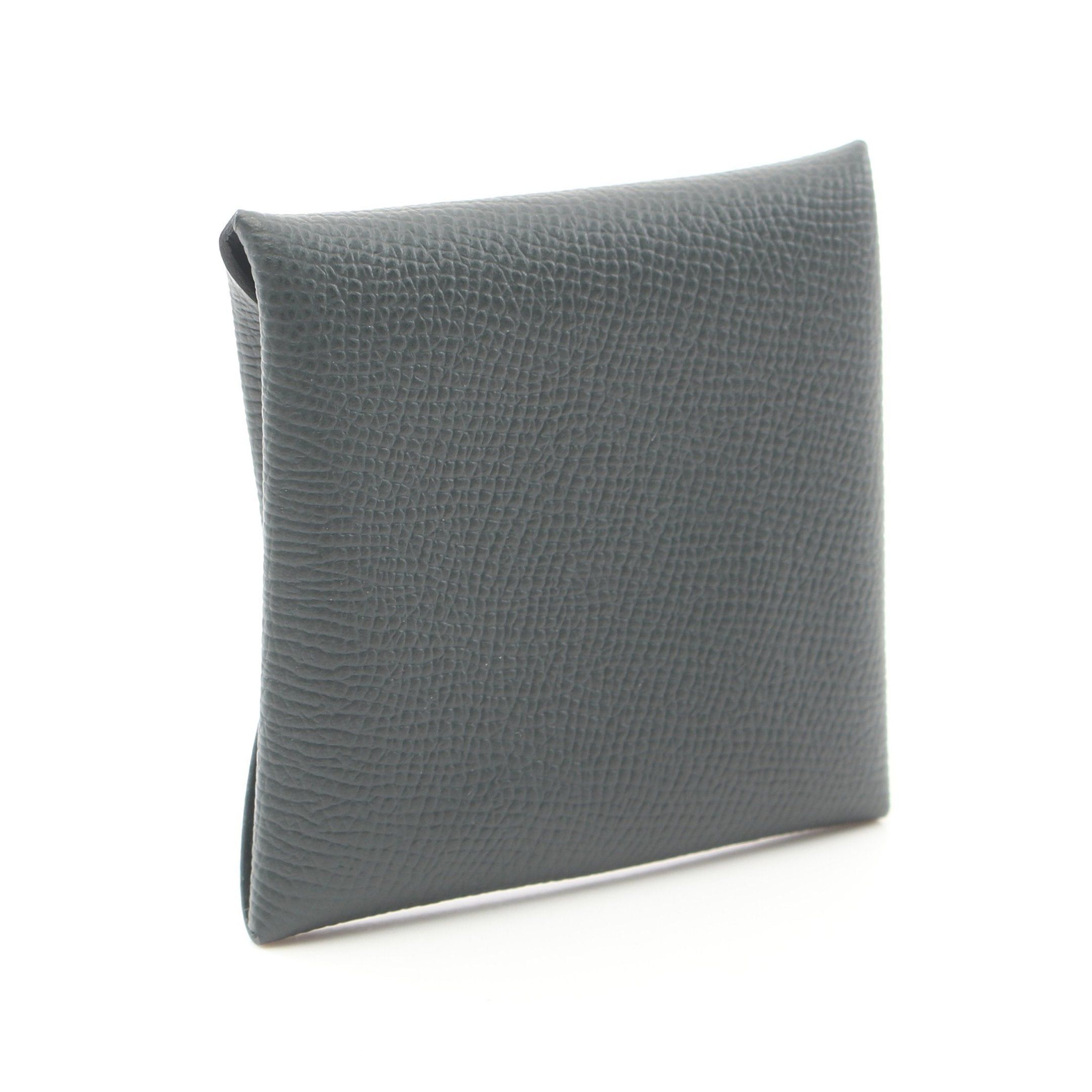 Hermes Hermes Bastia Coin Purse Veau Epsom Gray Green Silver Hardware Double Engraved Size ONE SIZE - 2 Thumbnail