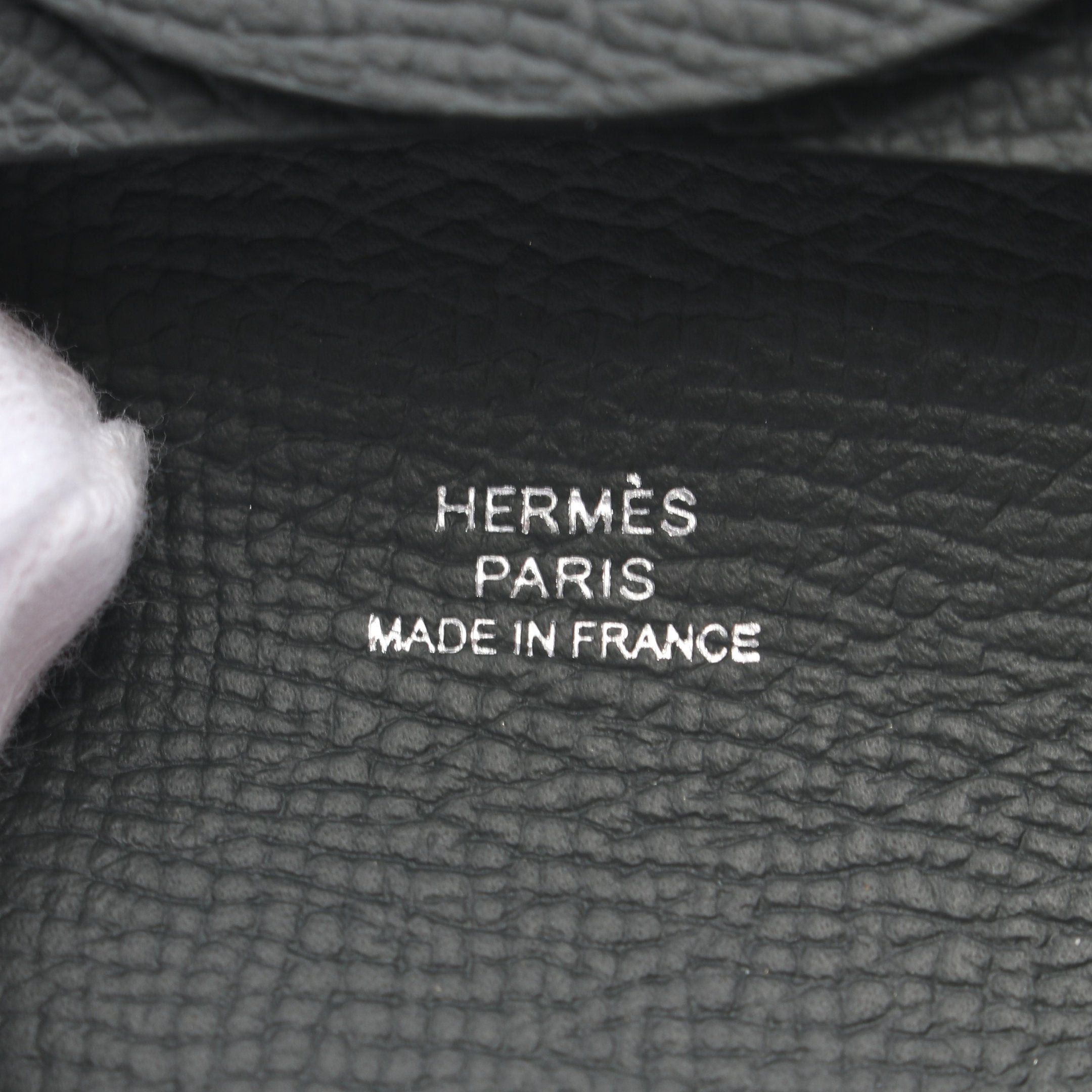 Hermes Hermes Bastia Coin Purse Veau Epsom Gray Green Silver Hardware Double Engraved Size ONE SIZE - 4 Thumbnail