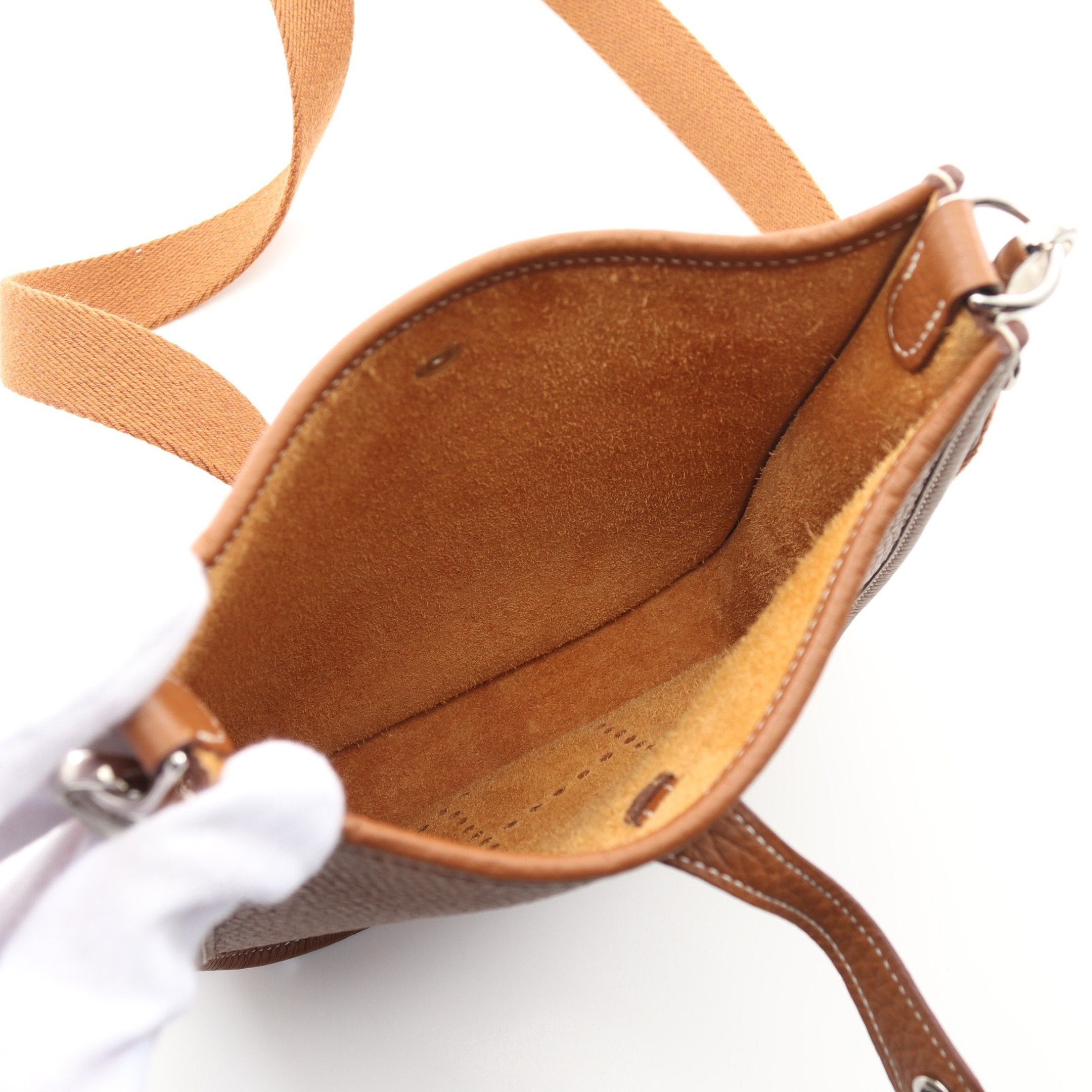 Hermes Hermes Evelyn Tpm Gold Shoulder Bag Clemence Leather Light Brown Silver Hardware B Stamp Size ONE SIZE - 3 Thumbnail