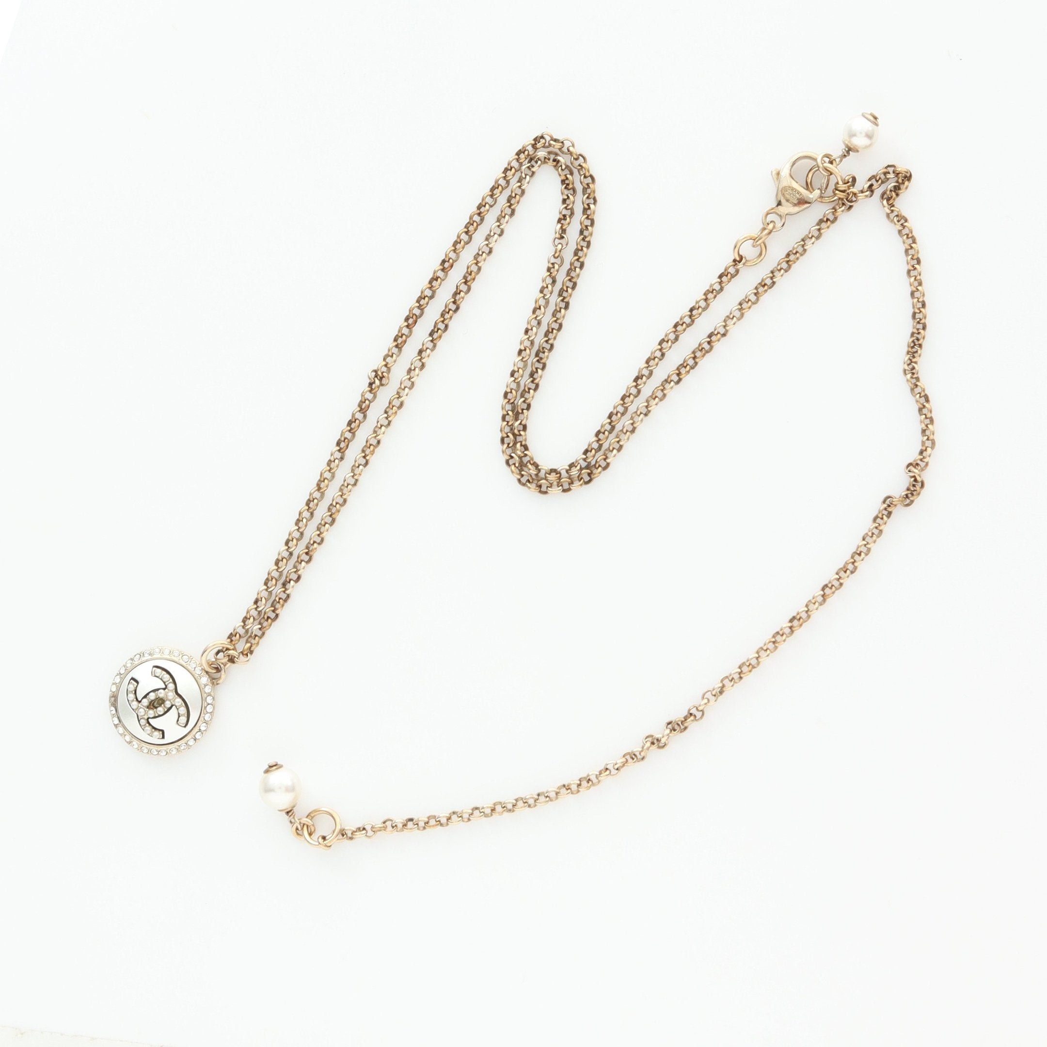 Chanel Chanel Coco Mark Necklace Gp Rhinestone Gold Clear C20K Size ONE SIZE - 3 Thumbnail