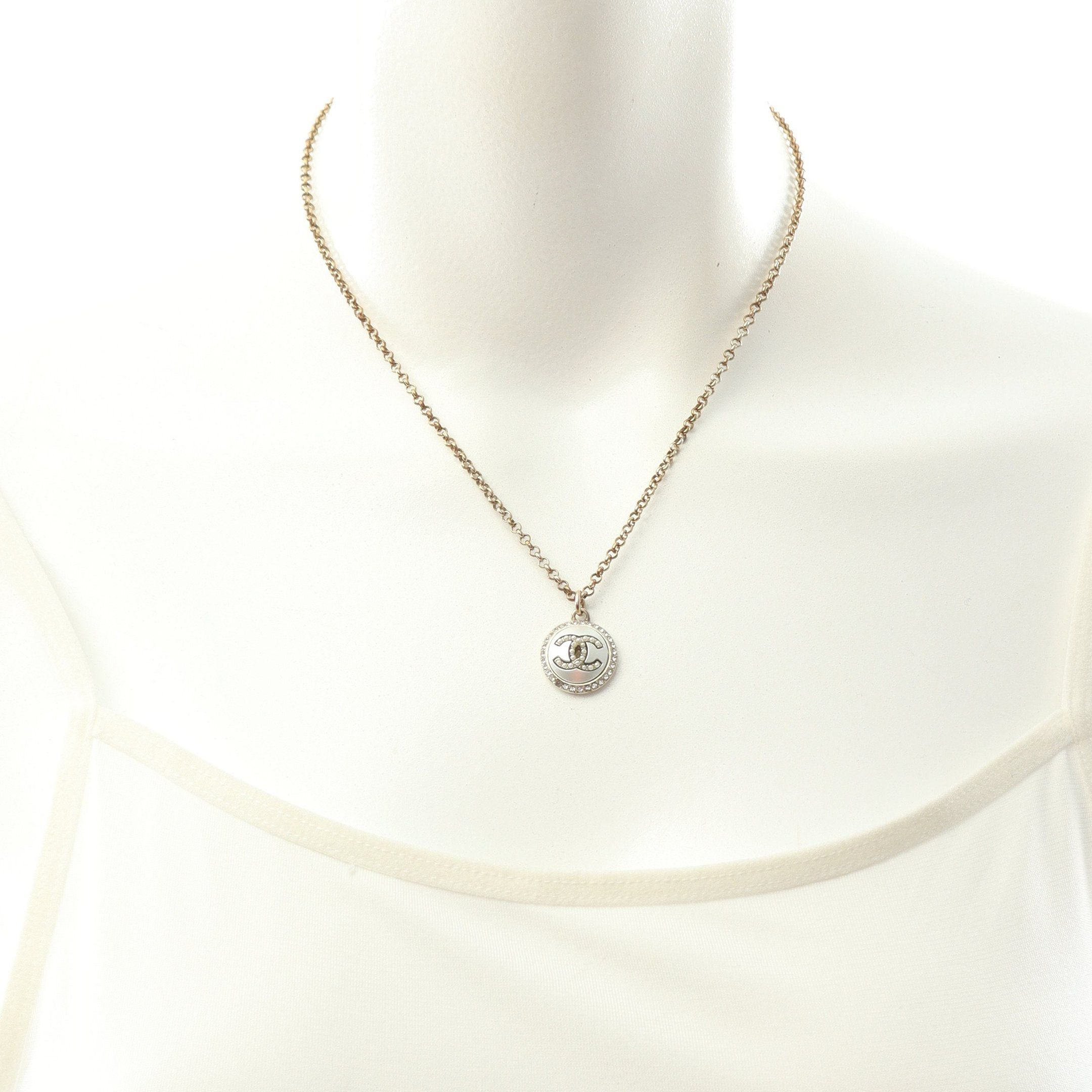 Chanel Chanel Coco Mark Necklace Gp Rhinestone Gold Clear C20K Size ONE SIZE - 5 Thumbnail