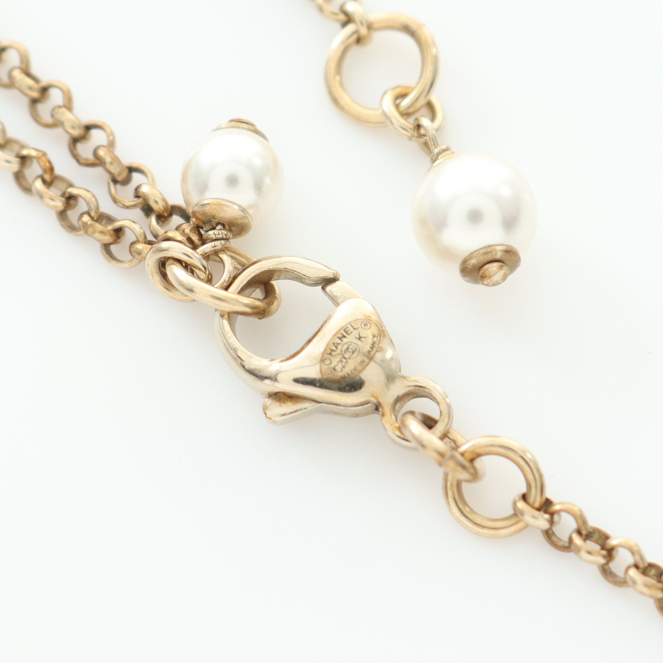 Chanel Chanel Coco Mark Necklace Gp Rhinestone Gold Clear C20K Size ONE SIZE - 4 Thumbnail