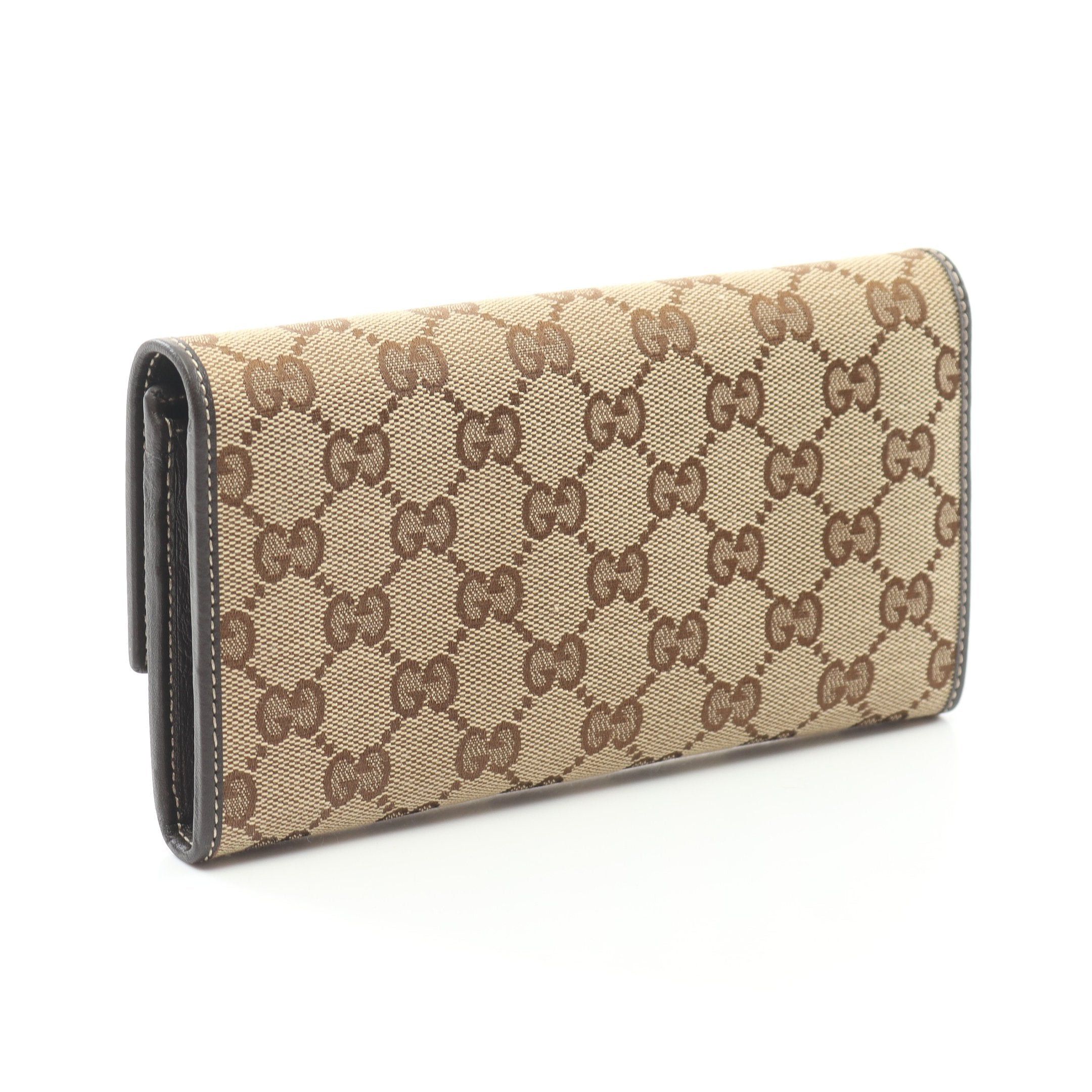 Gucci Gucci Lovely Bi-Fold Long Wallet Canvas Leather Beige Dark Brown Size ONE SIZE - 2 Thumbnail