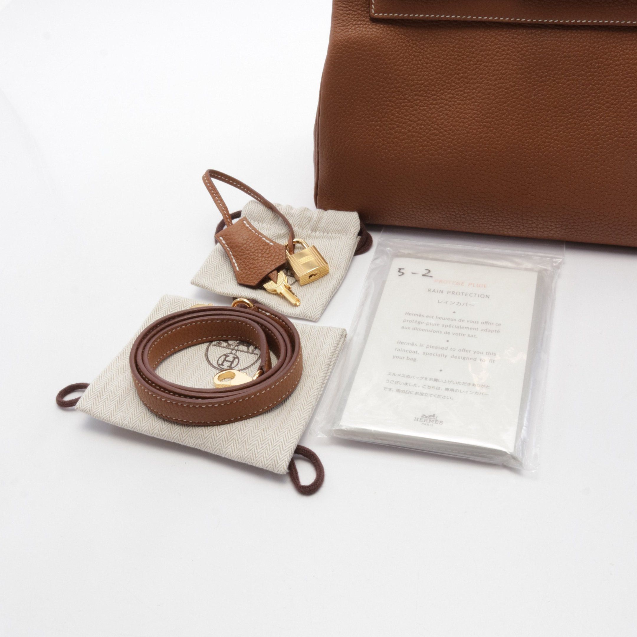 Hermes Hermes Kelly28 Gold Handbag Togo Brown Hardware Inner Stitch Z Stamp Size ONE SIZE - 6 Thumbnail