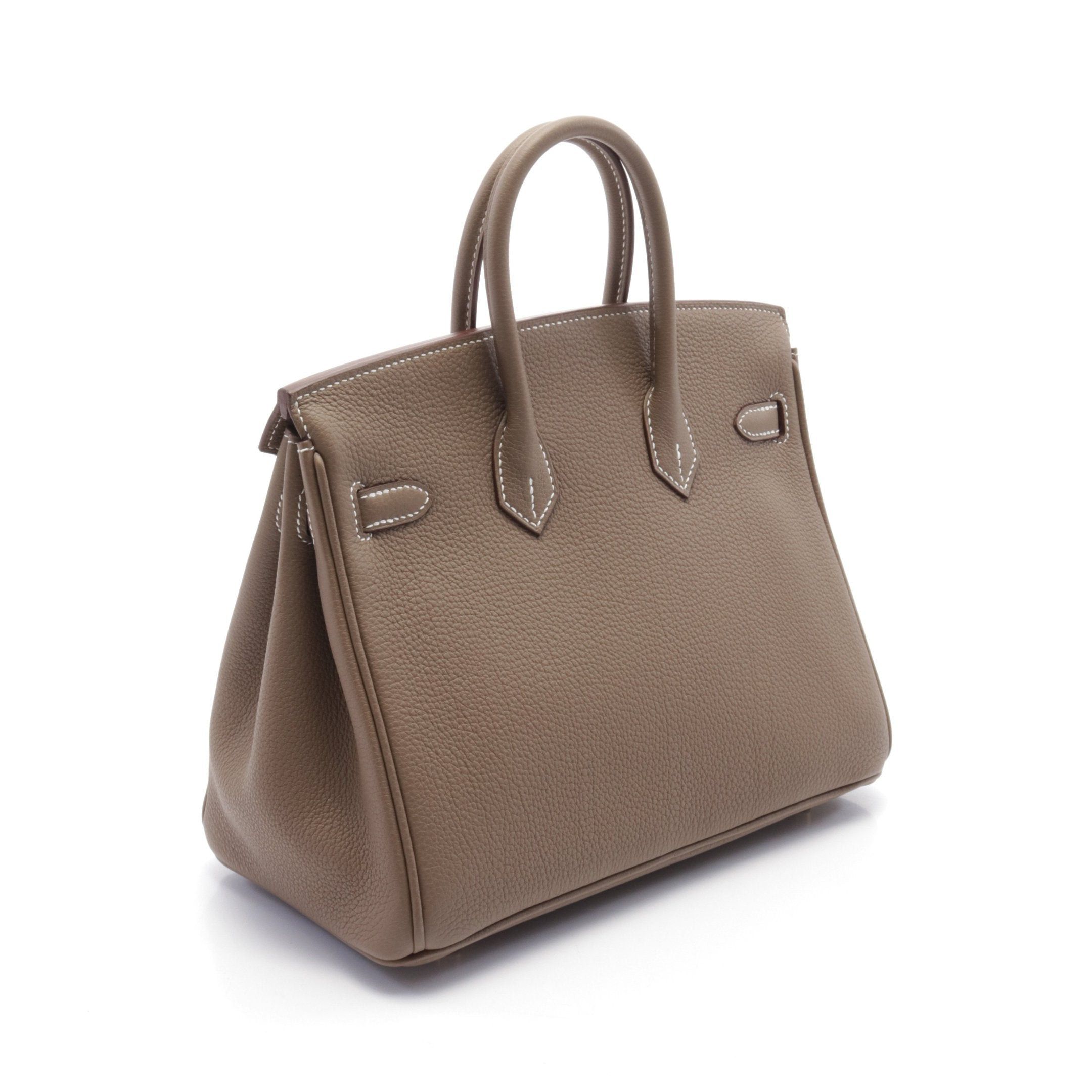 Hermes Hermes Birkin 25 Etoupe Handbag Togo Gray Brown Gold Hardware Double Engraved Size ONE SIZE - 2 Thumbnail