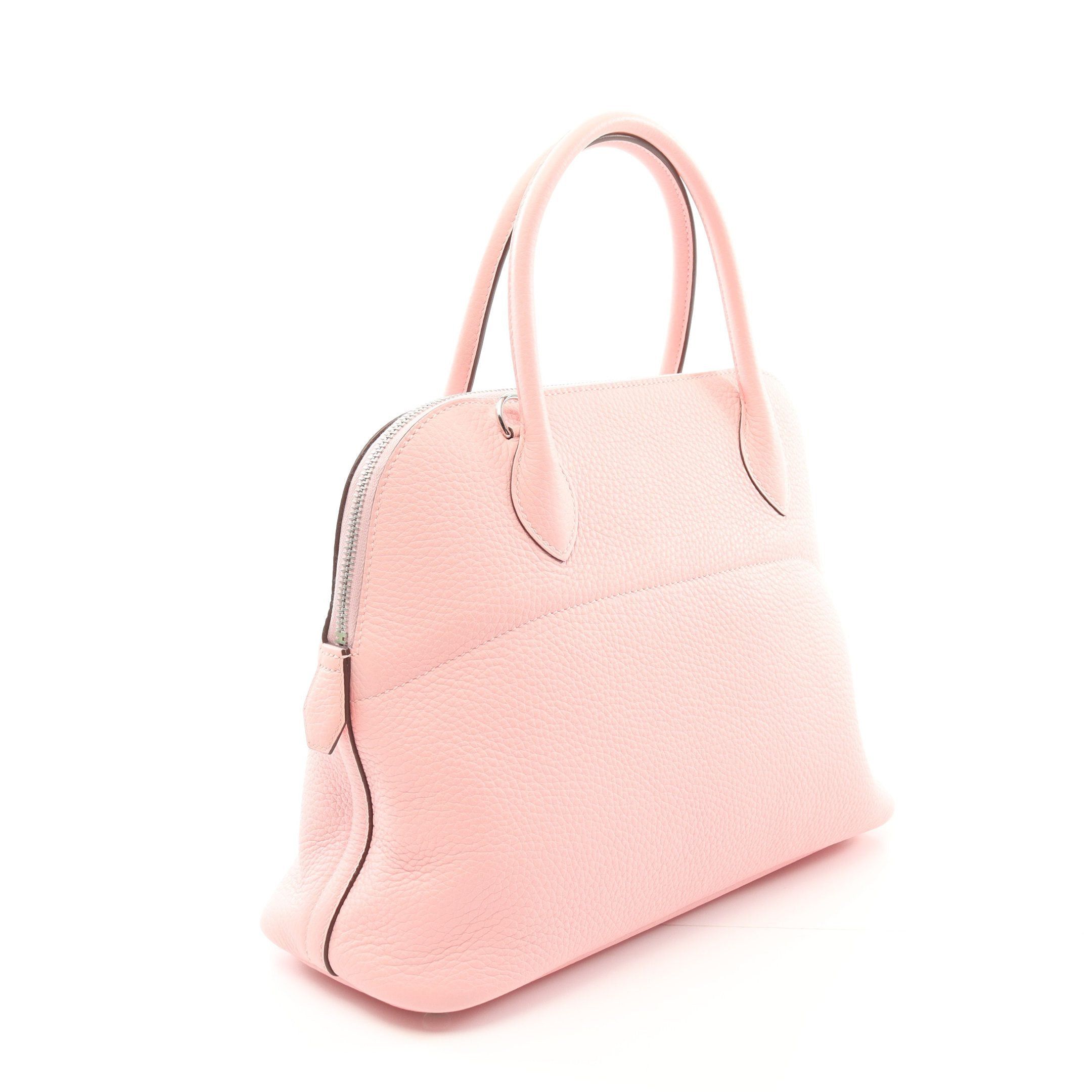 Hermes Hermes Bolide 31 Verso Rose Sakura Nata Handbag Clemence Leather Light Pink Off White Silver Hardware U Stamp Size ONE SIZE - 2 Thumbnail