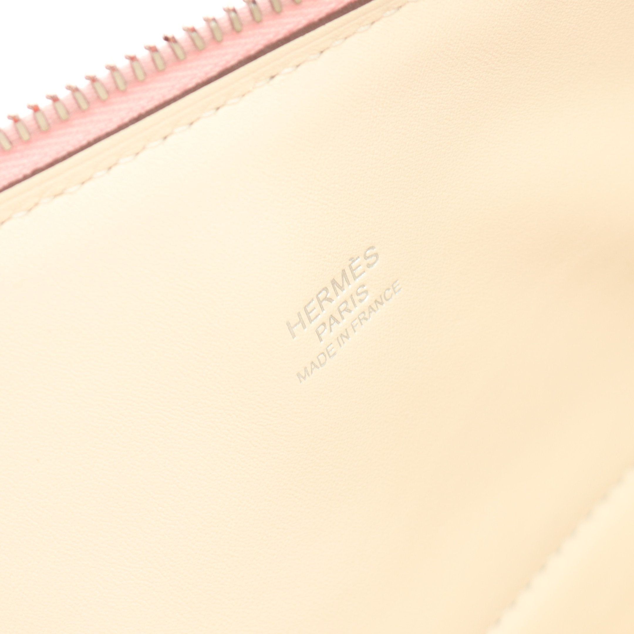 Hermes Hermes Bolide 31 Verso Rose Sakura Nata Handbag Clemence Leather Light Pink Off White Silver Hardware U Stamp Size ONE SIZE - 4 Thumbnail