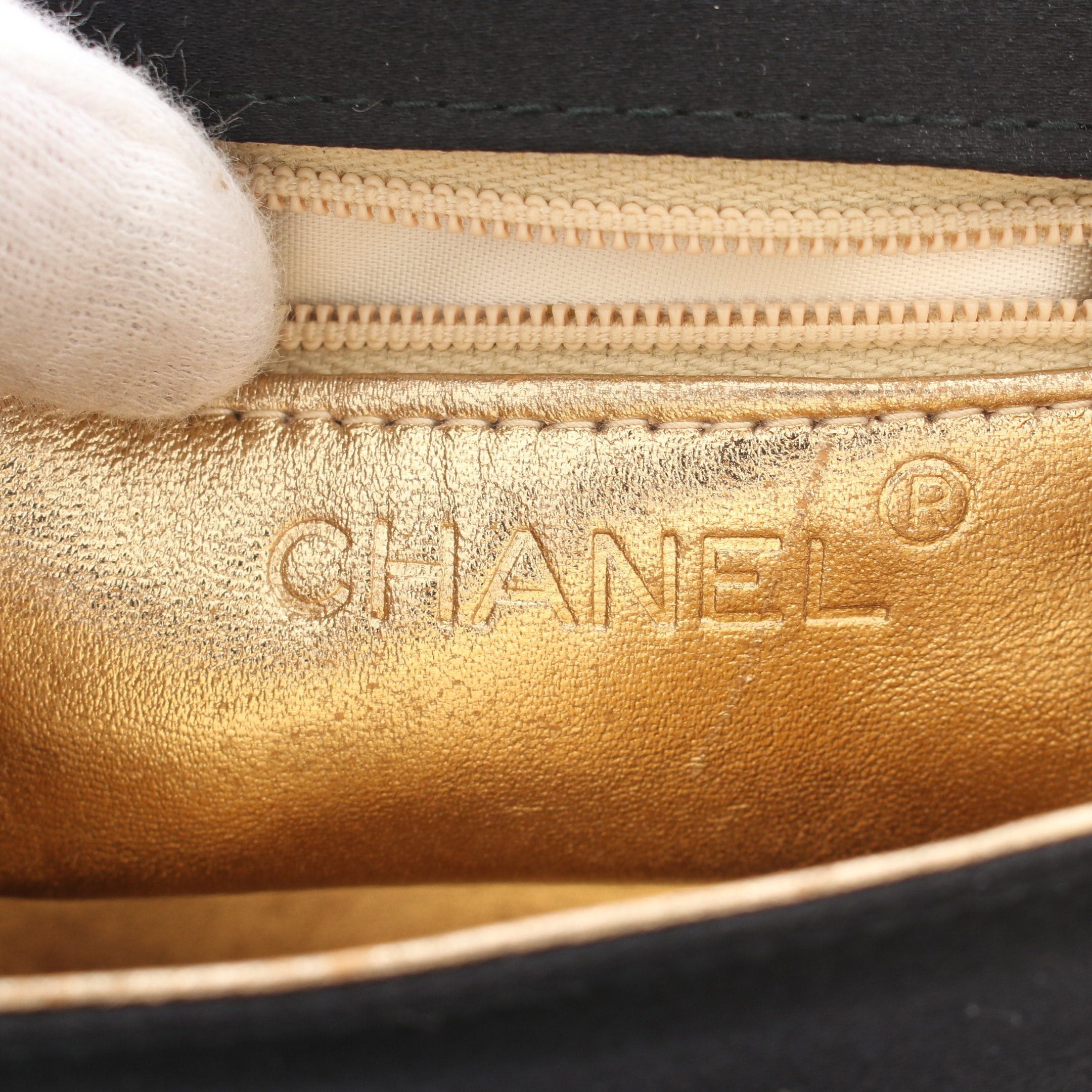 Chanel Chanel Camellia Chain Handbag Satin Black Gold Hardware Size ONE SIZE - 4 Thumbnail