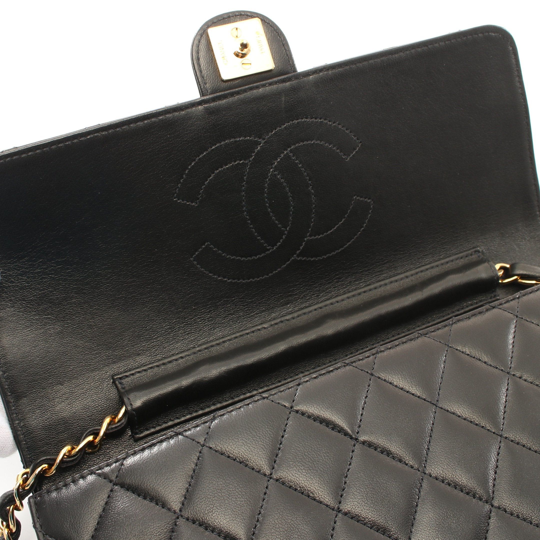 Chanel Chanel Matelasse Chain Shoulder Bag Push Lock Lambskin Black Gold Hardware Size ONE SIZE - 6 Thumbnail