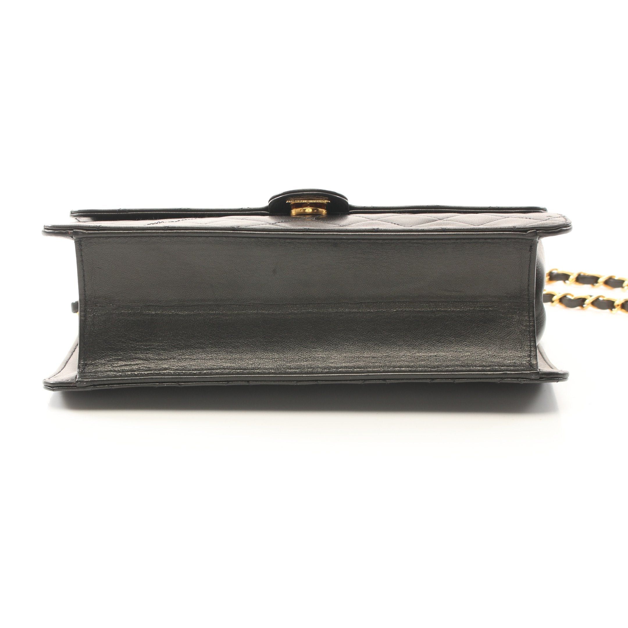 Chanel Chanel Matelasse Chain Shoulder Bag Push Lock Lambskin Black Gold Hardware Size ONE SIZE - 12 Thumbnail