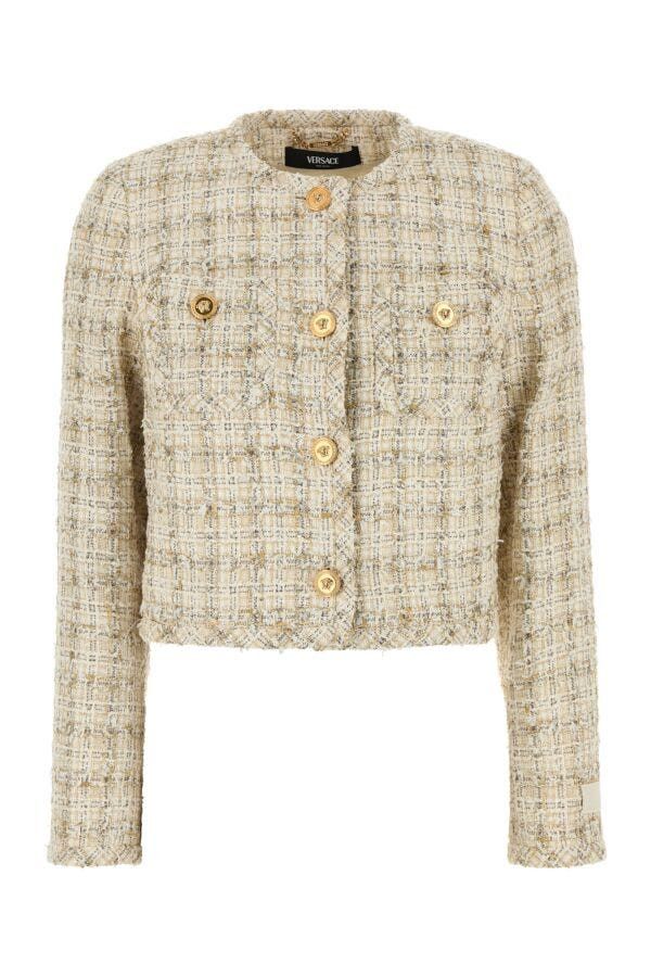 Versace Multicolor Tweed Blazer Size S / US 4 / IT 40 - 3 Thumbnail