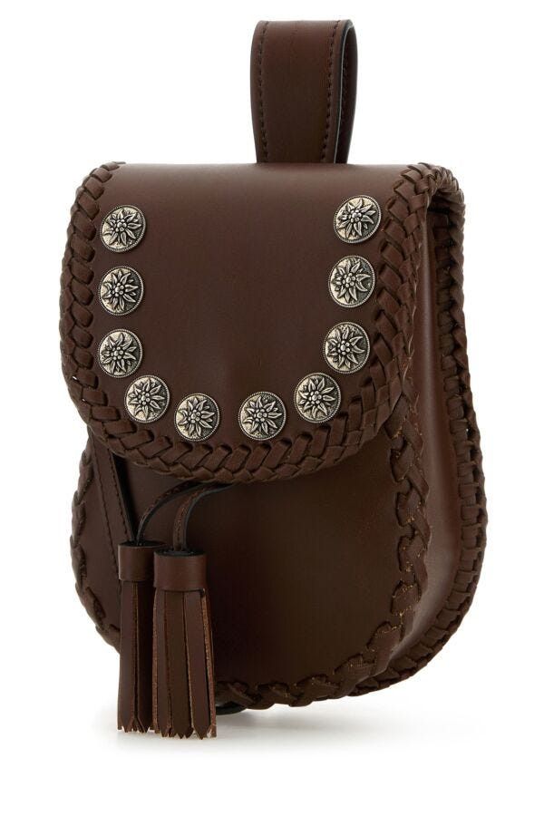 Prada Brown Leather Crossbody Bag Size ONE SIZE - 4 Thumbnail
