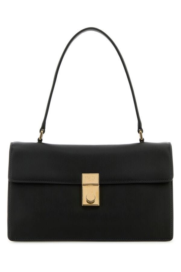 Prada Black Leather Handbag Size ONE SIZE - 3 Thumbnail