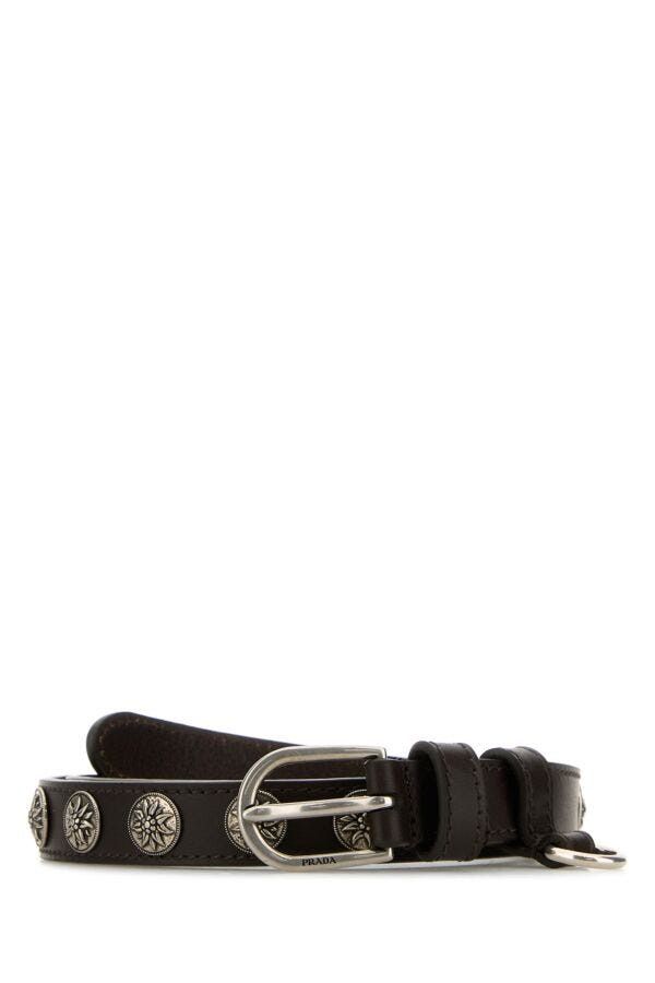Prada Chocolate Leather Belt Size ONE SIZE - 3 Thumbnail