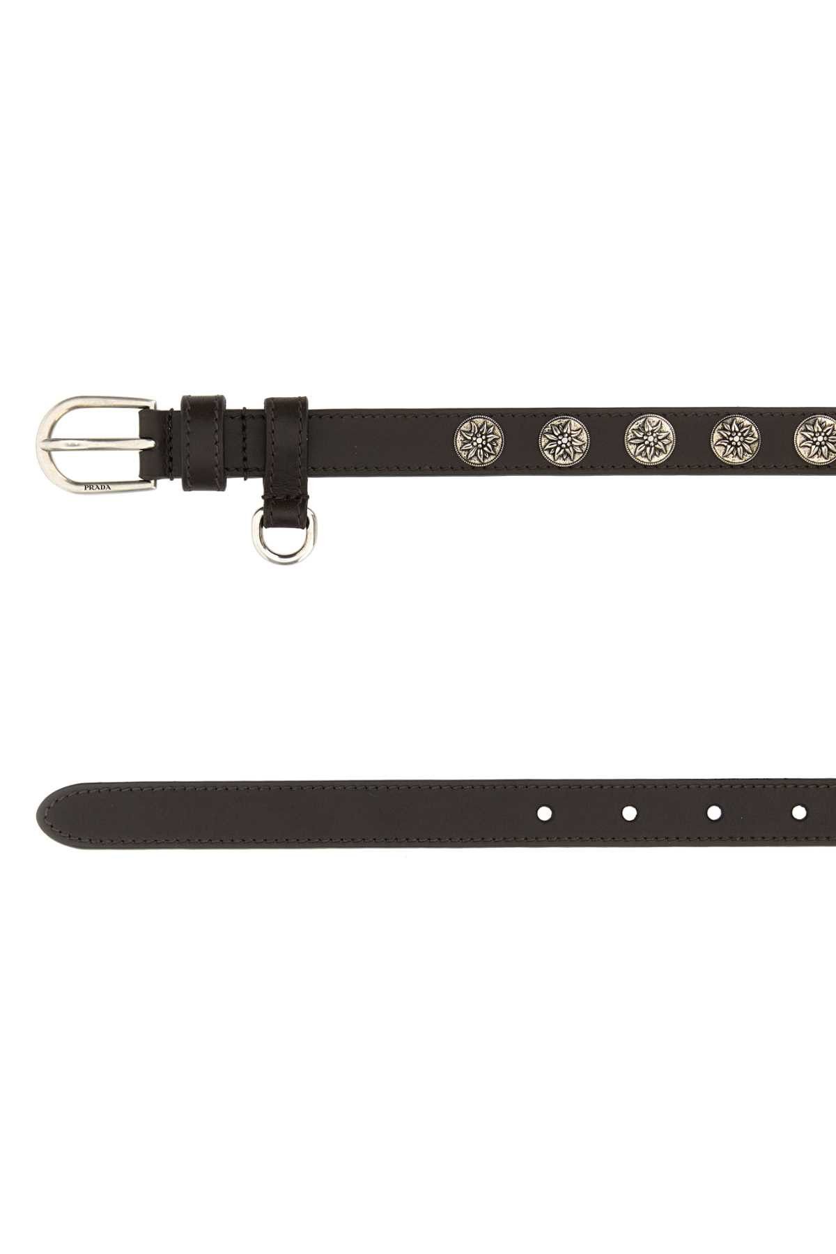 Prada Chocolate Leather Belt Size ONE SIZE - 2 Thumbnail