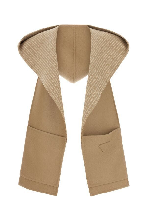 Prada Camel Wool Scarf Size ONE SIZE - 3 Thumbnail