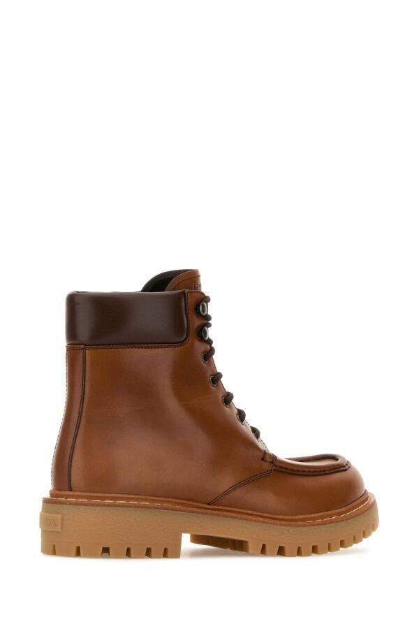Prada Caramel Leather Ankle Boots Size US 10 / IT 40 - 5 Thumbnail