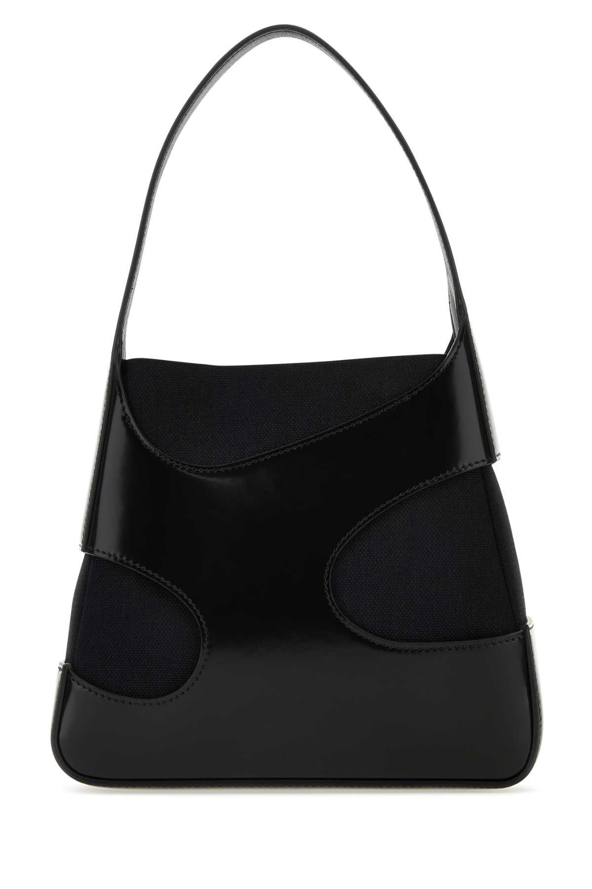 Salvatore Ferragamo Black Leather And Canvas Cut Out S Handbag Size ONE SIZE - 3 Thumbnail