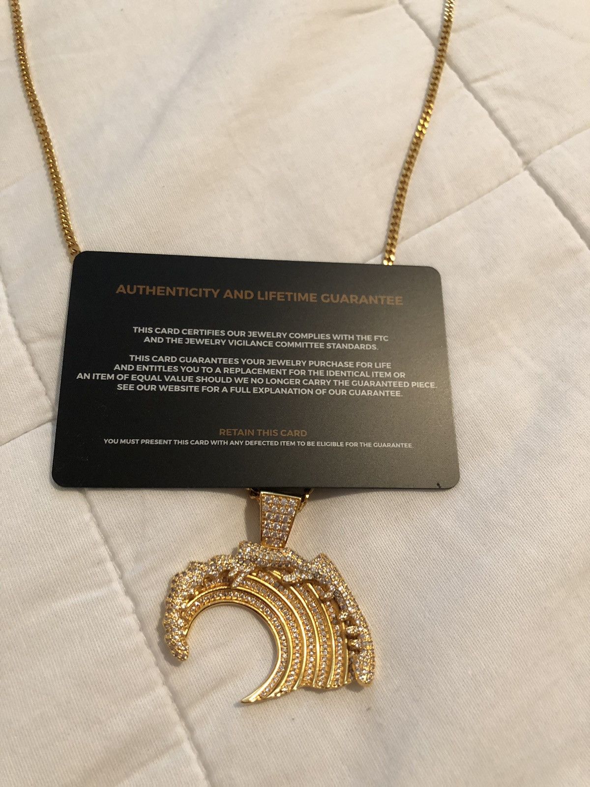 Other Gold Cuban Chain And Iced Pendant Size ONE SIZE - 4 Thumbnail