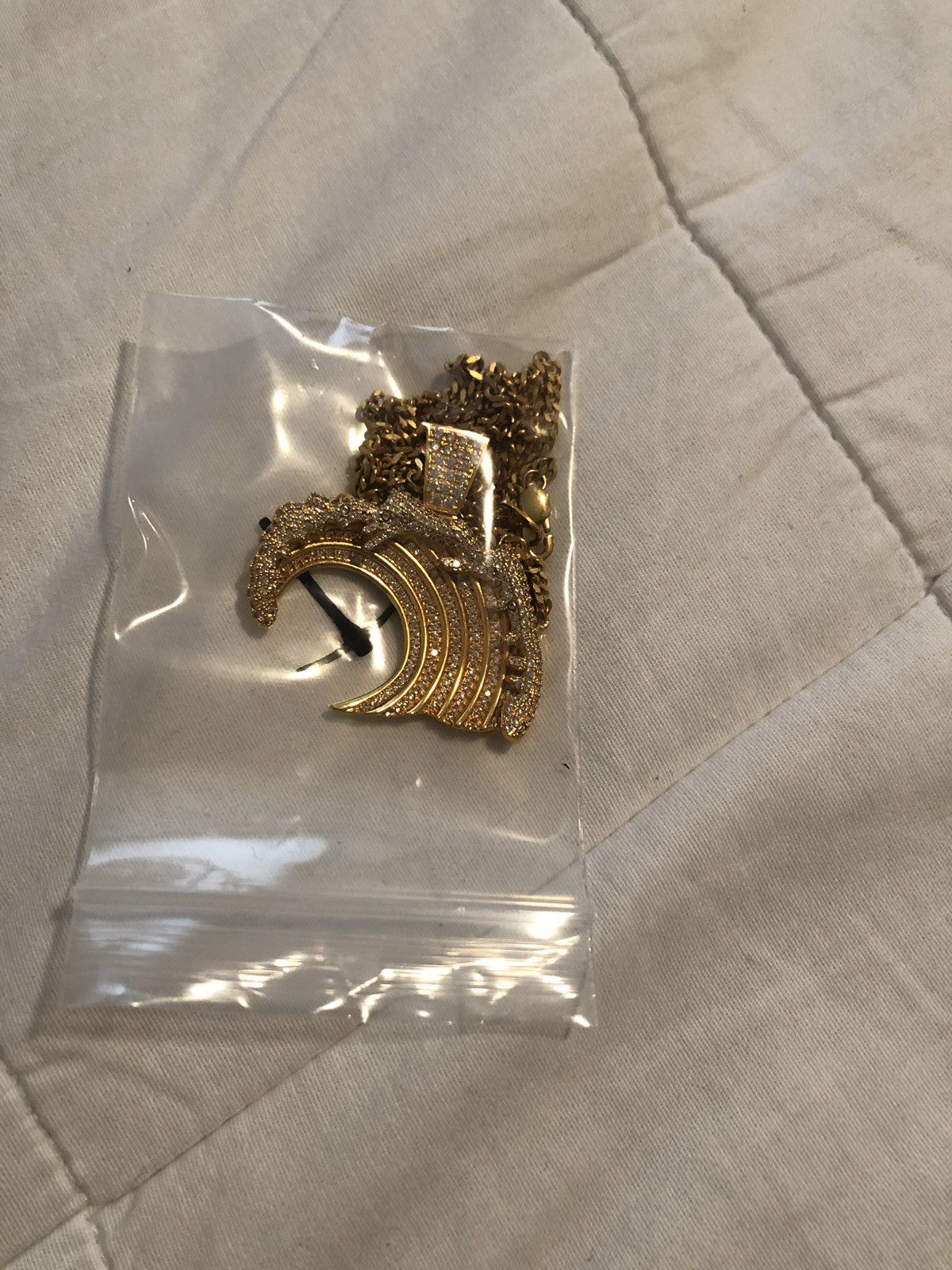 Other Gold Cuban Chain And Iced Pendant Size ONE SIZE - 3 Thumbnail