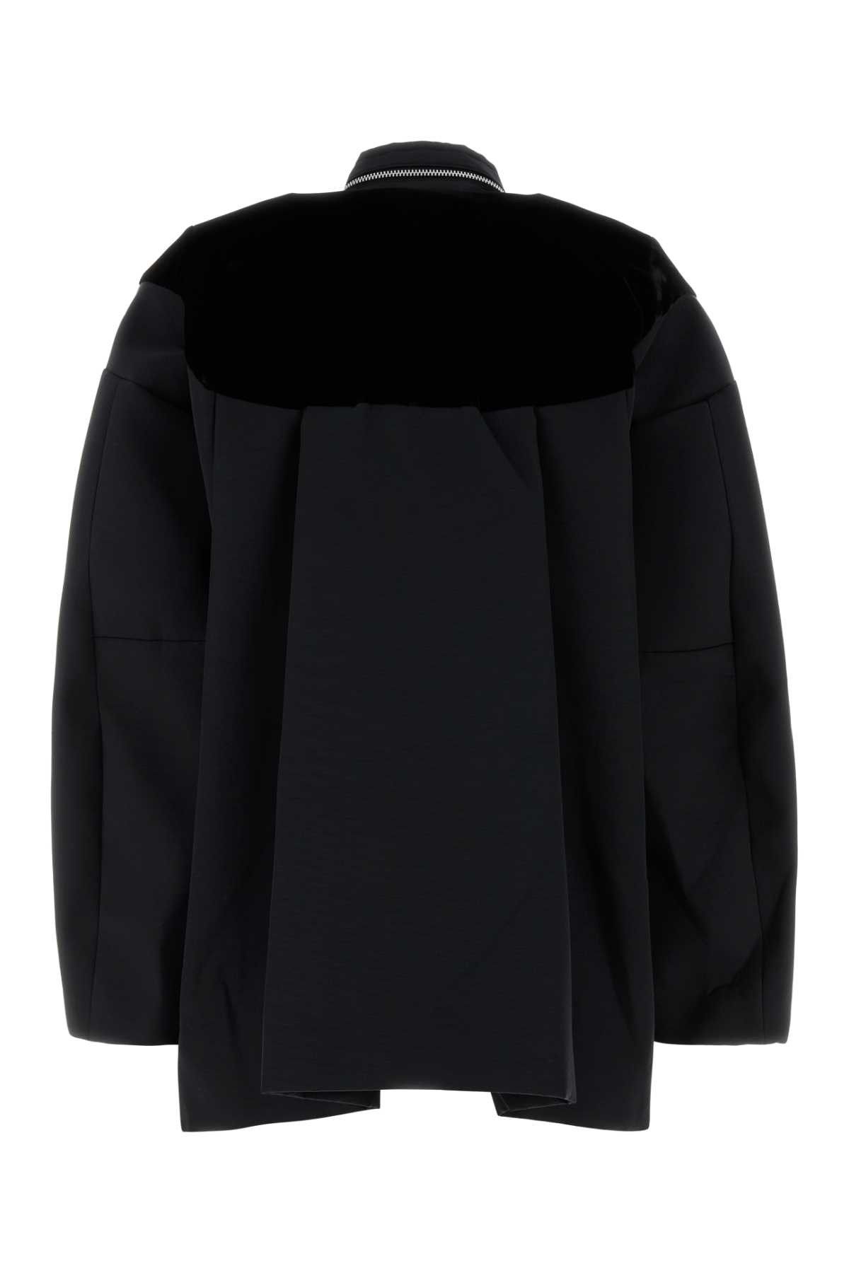 Sacai Black Grosgrain Oversize Jacket Size S / US 4 / IT 40 - 2 Thumbnail