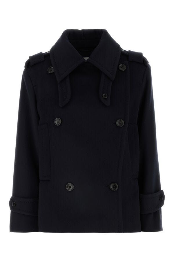 Max Mara Dark Blue Wool Blend Laveno Coat Size S / US 4 / IT 40 - 3 Thumbnail