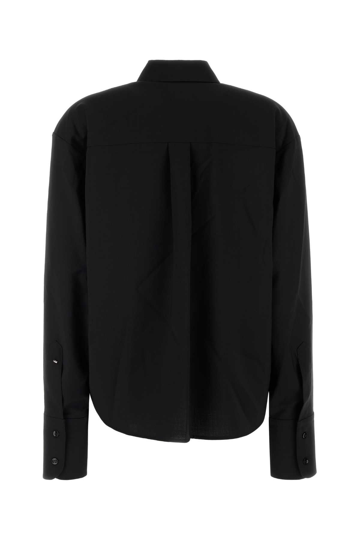 Sportmax Black Wool Mappa Shirt Size XXS / US 00 / IT 34 - 2 Thumbnail