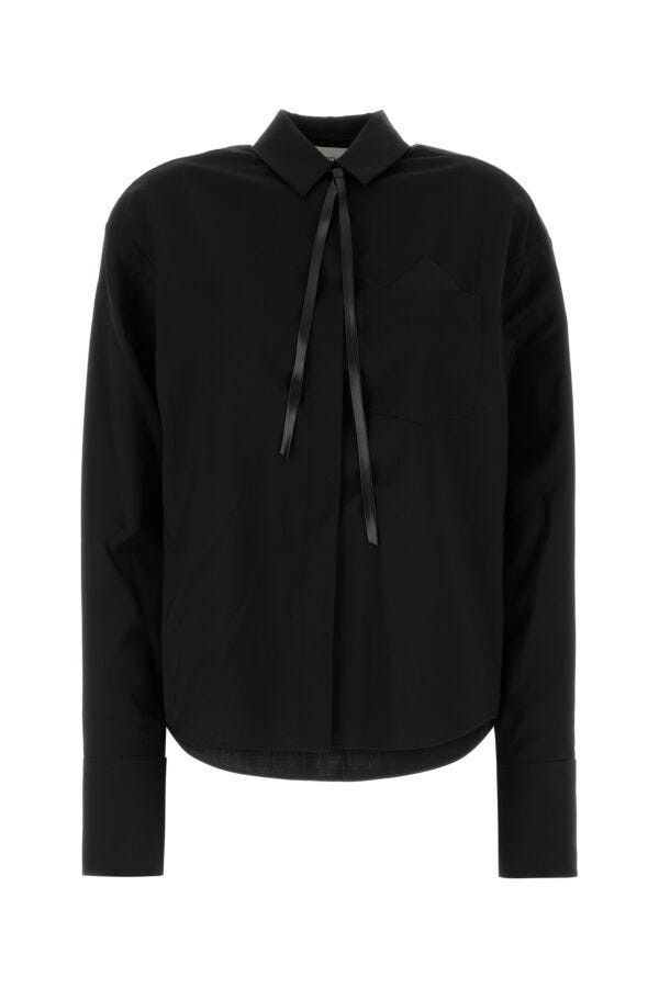 Sportmax Black Wool Mappa Shirt Size XS / US 0-2 / IT 36-38 - 3 Thumbnail
