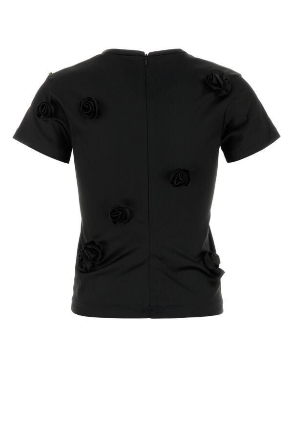 Sportmax Black Satin Mendoza T-Shirt Size M / US 6-8 / IT 42-44 - 4 Thumbnail