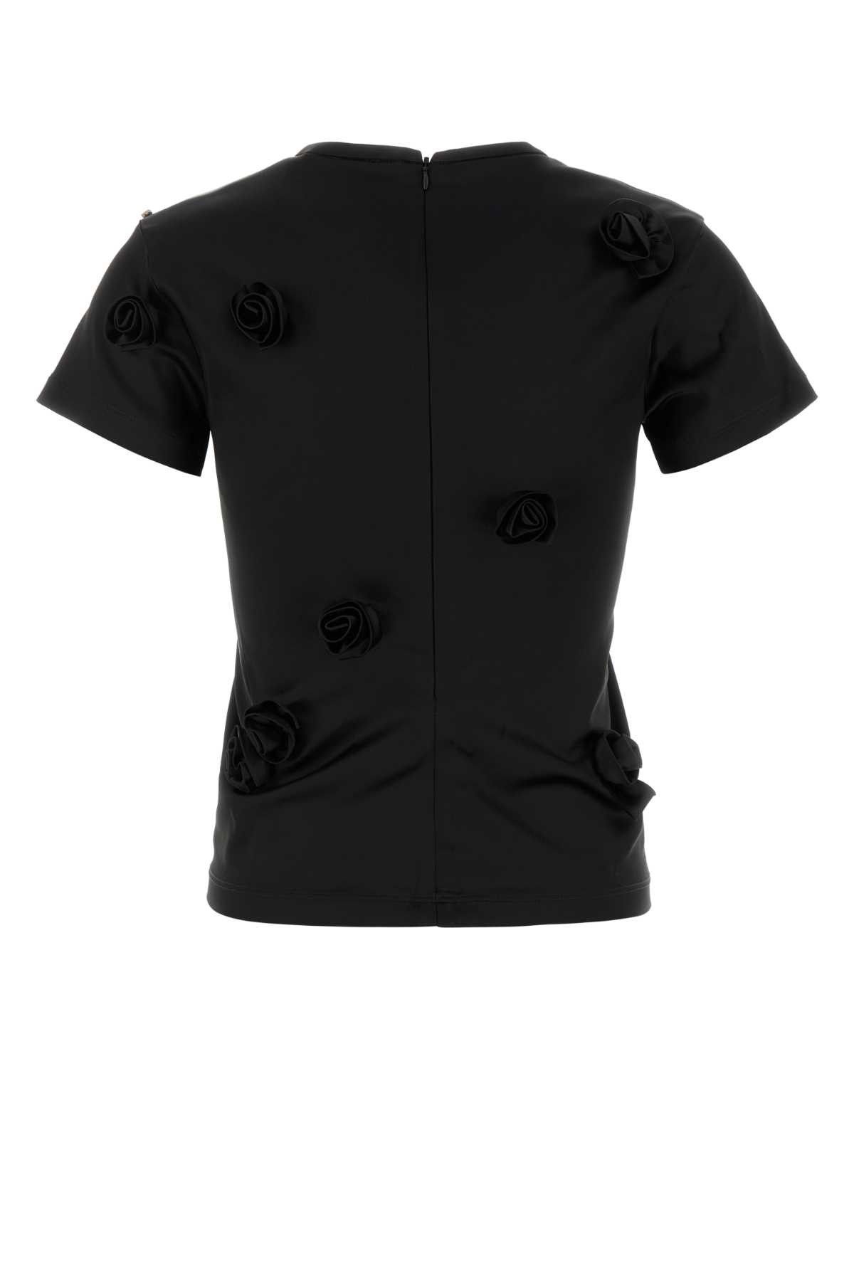 Sportmax Black Satin Mendoza T-Shirt Size M / US 6-8 / IT 42-44 - 2 Thumbnail