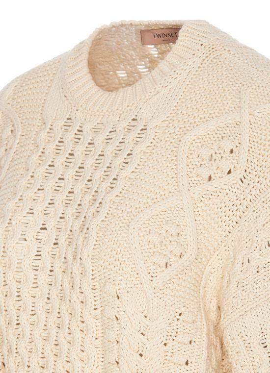 TWINSET TWINSET Women Sweater 251TP3461 12140 Beige Size M / US 6-8 / IT 42-44 - 4 Thumbnail